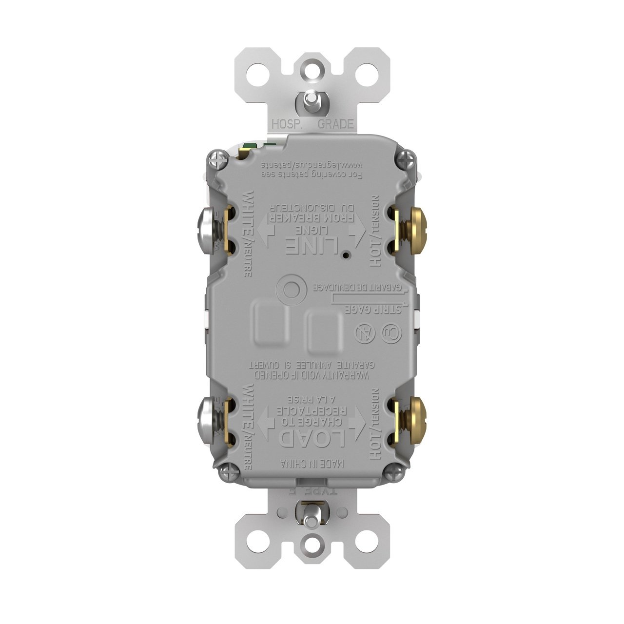Picture of 2097-TRW - radiant® Tamper-Resistant 20A Duplex Self-Test GFCI Receptacle with SafeLock® Protection, White
