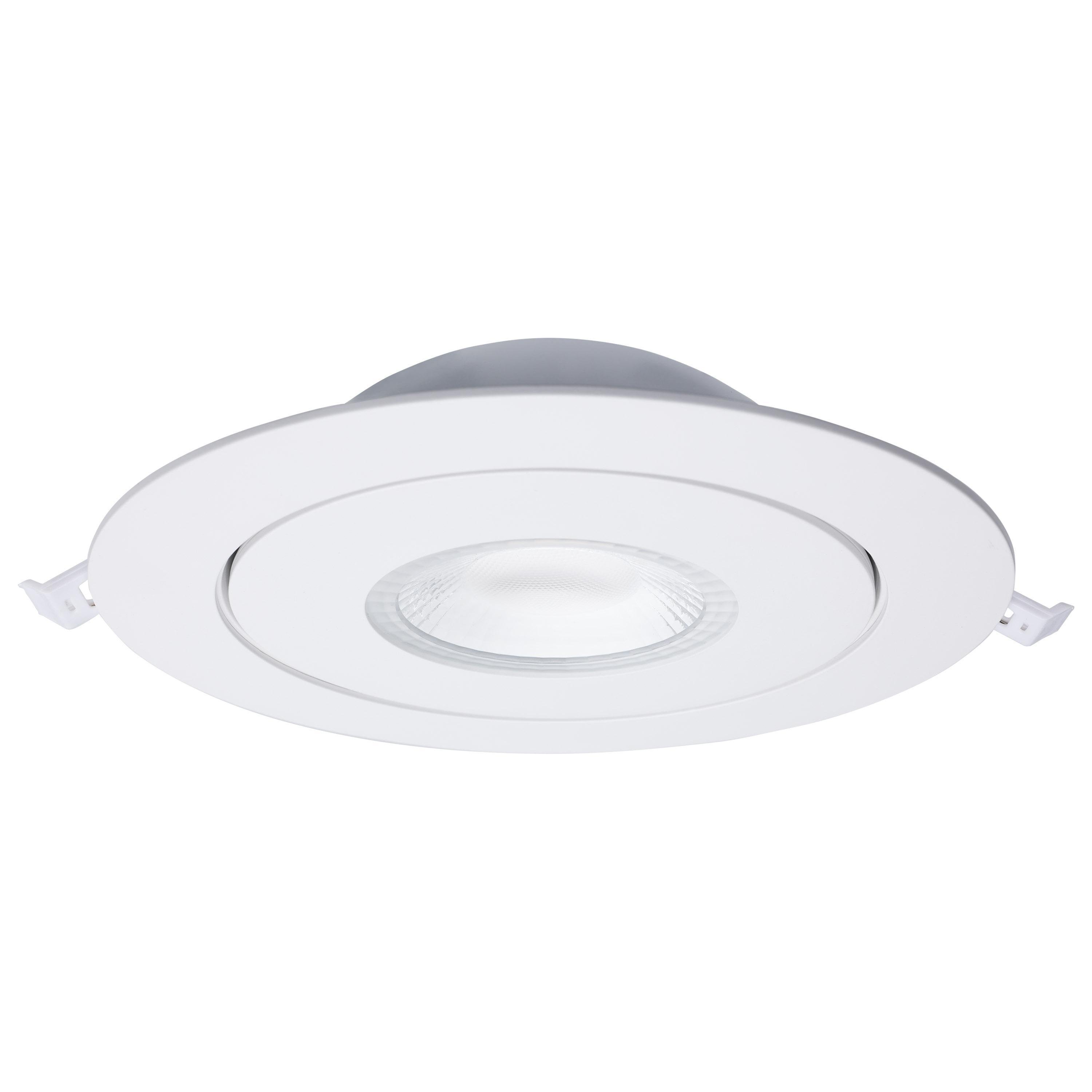 S11860 - 15 Watt - CCT Selectable - LED Direct Wire Downlight - Gimbaled - 6 Inch Round - Remote Driver - White