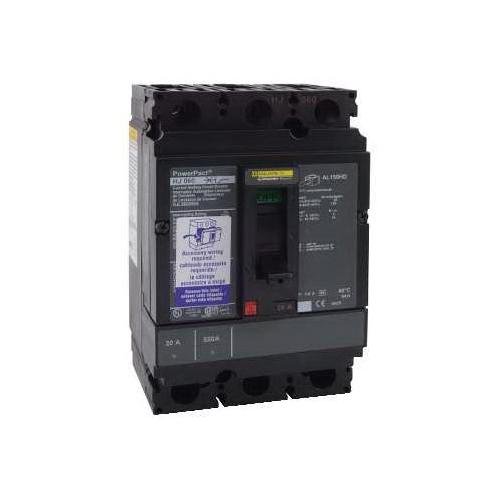 Picture of HJL36150U31X - Circuit breaker, PowerPacT H, 150A, 3 pole, 600VAC, 25kA, lugs, Micrologic 3.2, 80%