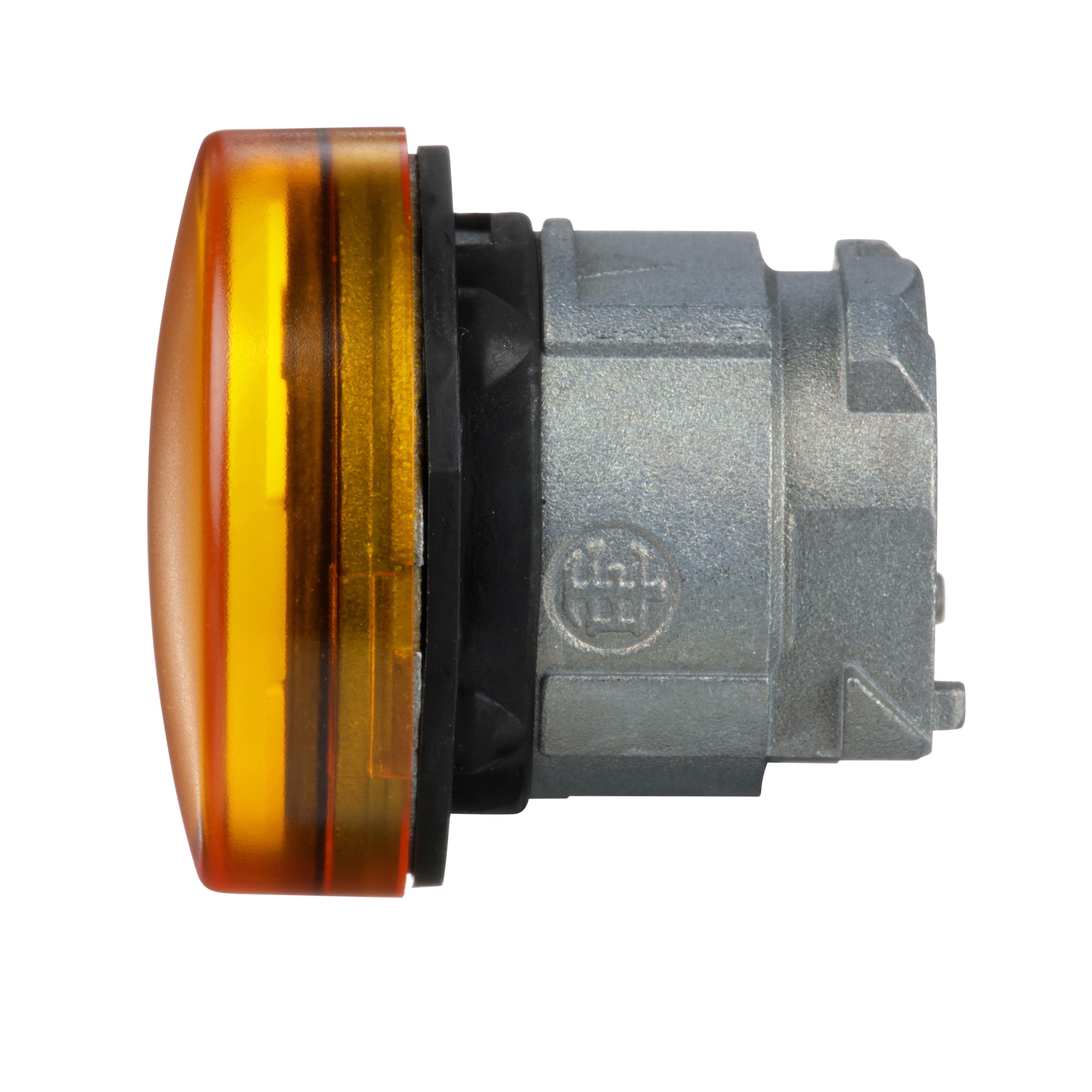 Picture of ZB4BV053 - Head for pilot light, Harmony XB4, metal, orange, 22mm, universal LED, plain lens