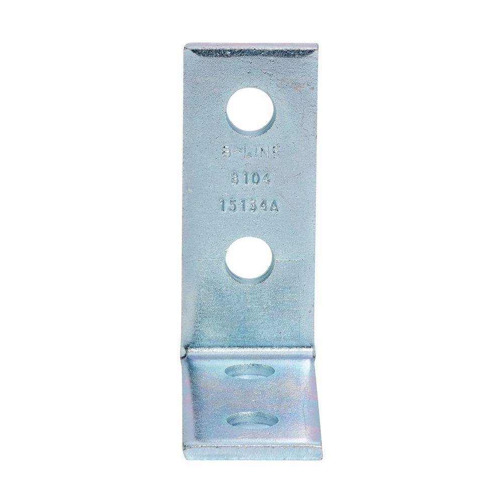 Picture of B104YZN - Eaton B-Line series strut fittings and accessories, 4.12" Height, 4.12" Length, 1.62" Width, .78lbs, Steel, Pre-assembled fitting, Four hole corner angle, 90 deg, pre-assembled, Yellow zinc chromate