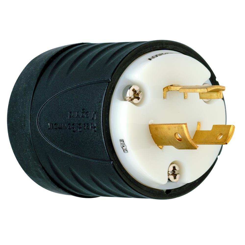 20A NEMA Plug L1020 - Black Back, White Front Body