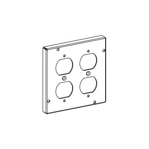 5522 - RAISED 1/2", 4-11/16" SQUARE (5S) 2 DUPLEX RECEPTACLES INDUSTRIAL COVER