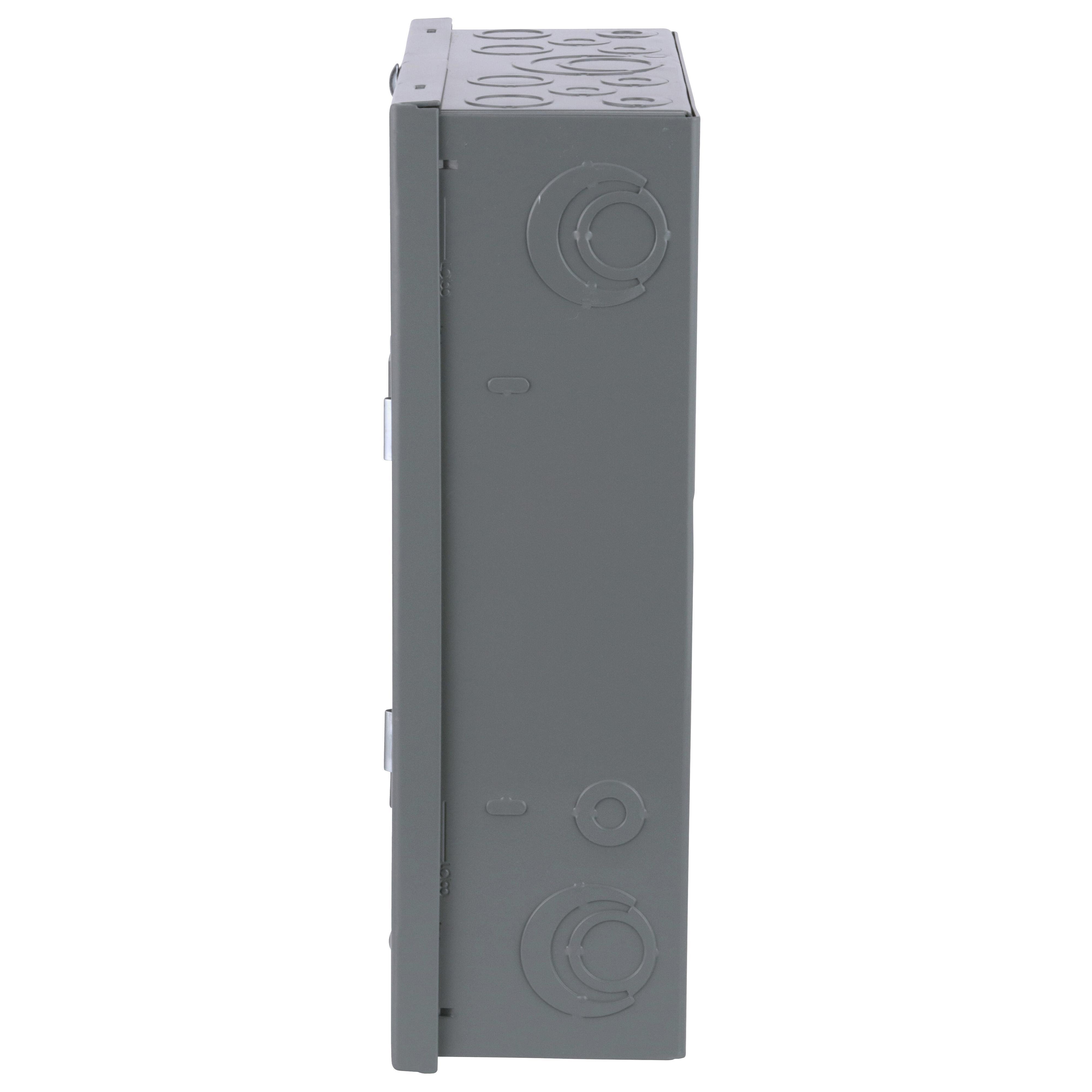 Picture of QO816L100DS - Load center, QO, 1 phase, 8 spaces, 16 circuits, 100A fixed main lugs, NEMA1, door surface cover