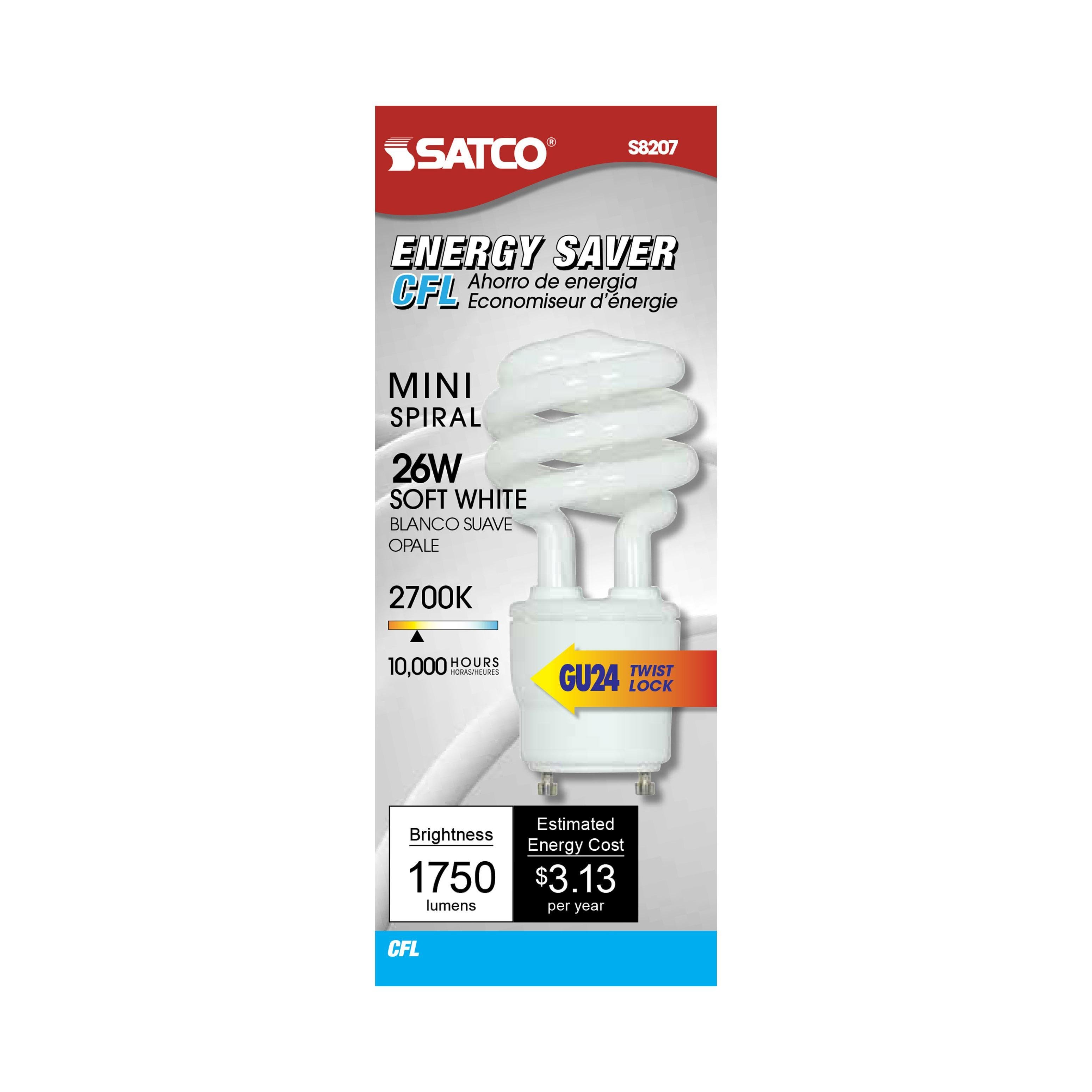 Picture of S8207 - 26 Watt - Spiral Compact Fluorescent - 2700K - 82 CRI - GU24 base - 120 Volt