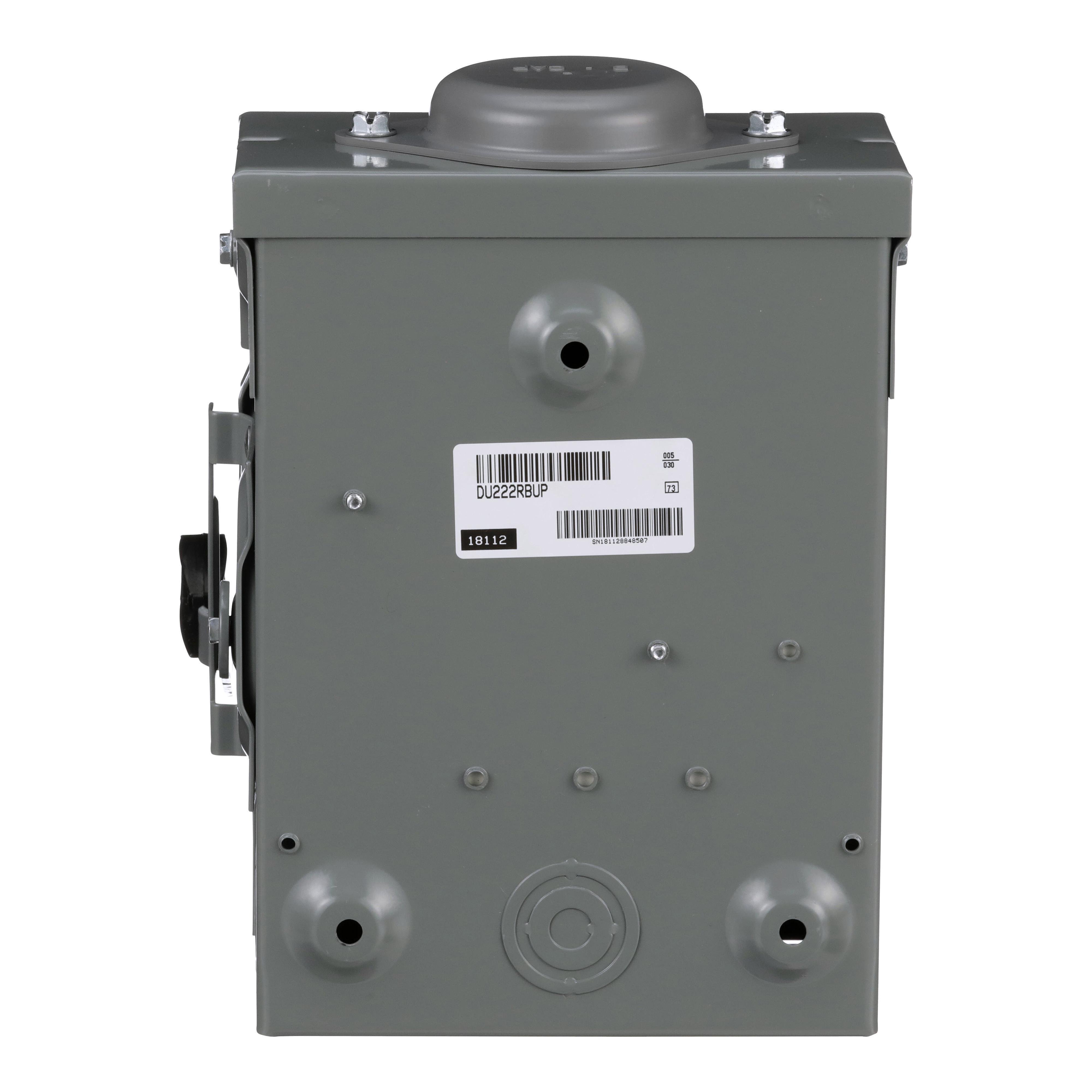Picture of DU222RBUP - Safety switch, general duty, non fusible, 60A, 2 pole, 2 wire, 10hp, 240VAC, NEMA 3R, bolt on hub provision