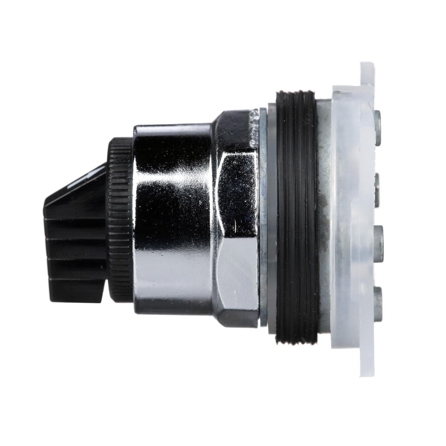 Picture of 9001KS52B - 30mm Push Button, Type K, selector switch, 3 position, B cam, spring return both sides to center, black knob