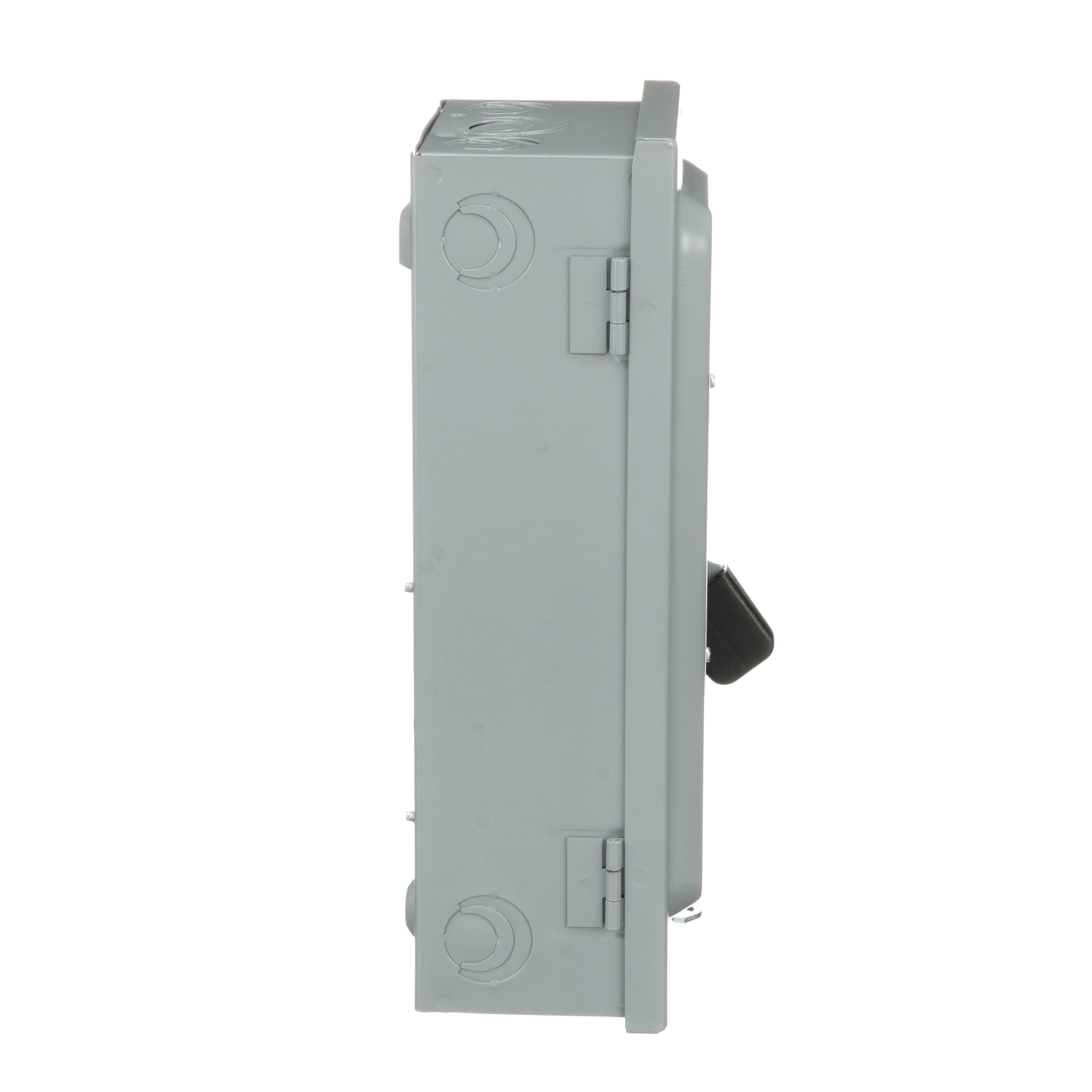 Picture of D322N - Safety switch, general duty, fusible, 60A, 3 pole, 15hp, 240VAC, NEMA 1, neutral factory installed