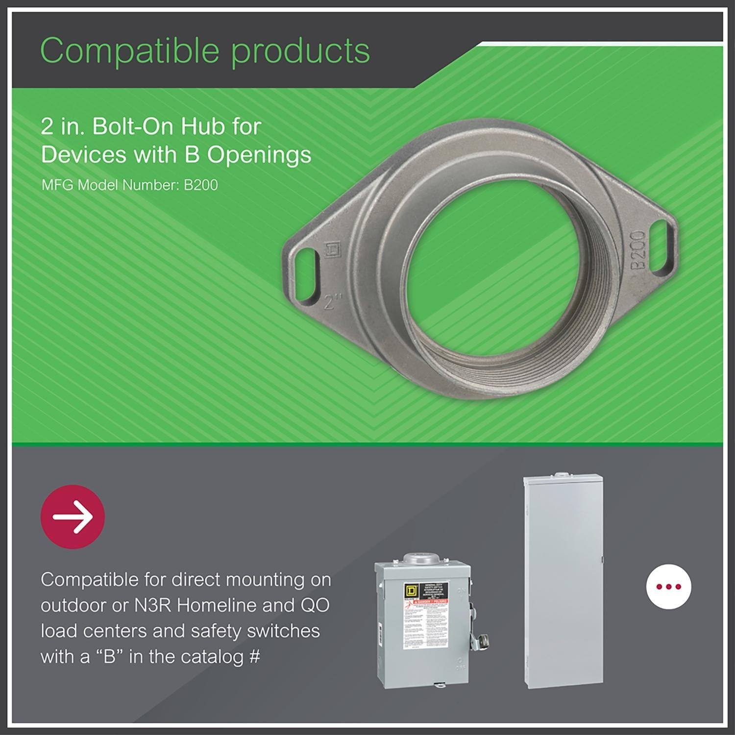 Picture of B200 - Accessory, bolt-on hub, 2.00in, rainproof