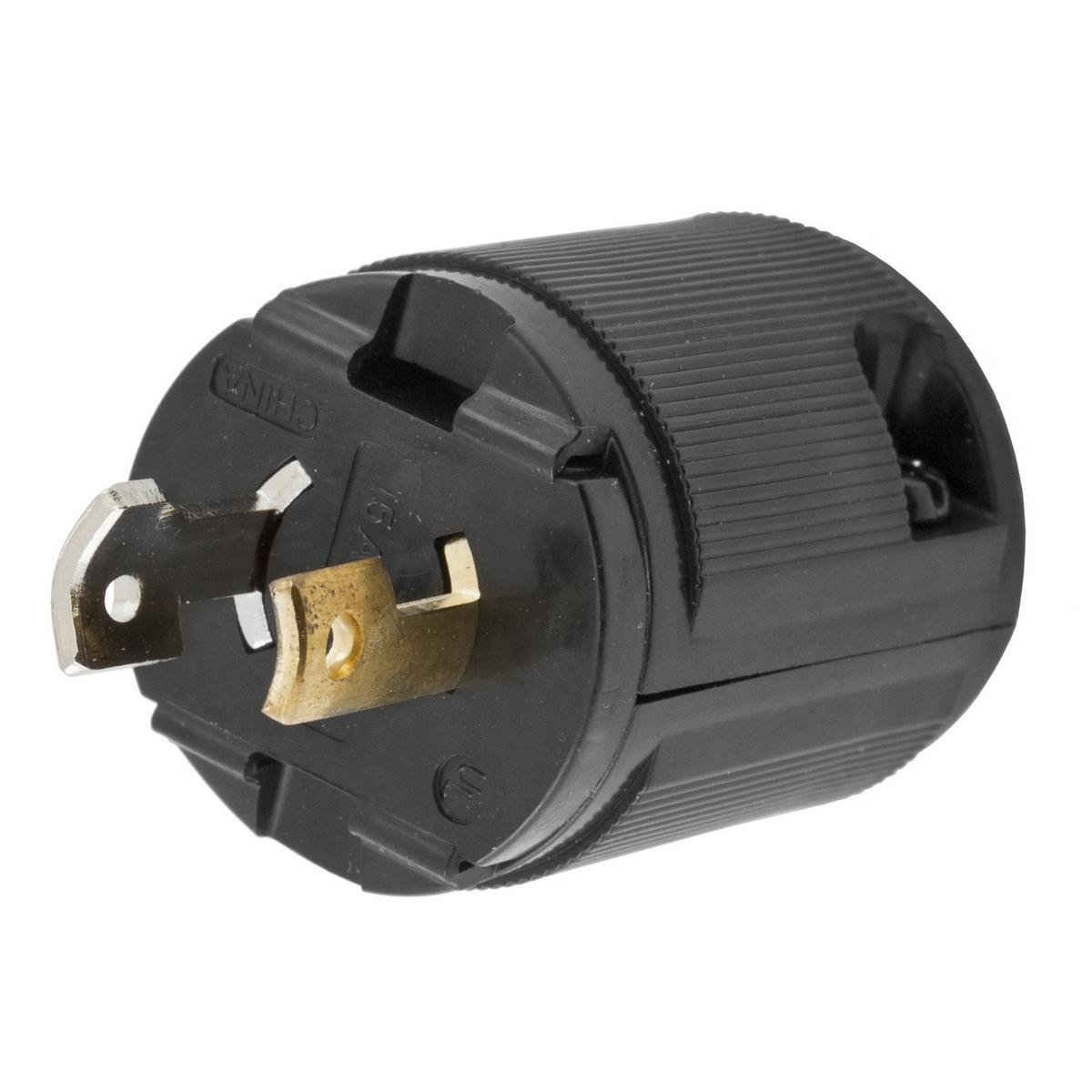 HBL7465V - Locking Devices, Midget Twist-Lock®, Valise®, Male Plug, 15A 125V, 2-Pole 2-Wire Non Grounding, NEMA ML-1P, Screw Terminal, Black.