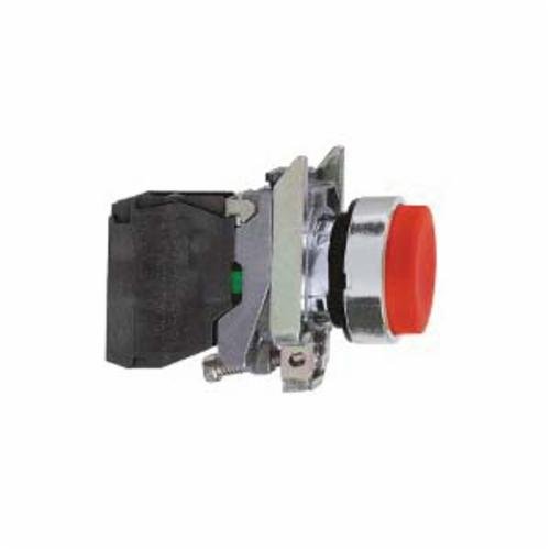 Picture of XB4BL42 - Push button, Harmony XB4, metal, projecting, red, 22mm, spring return, unmarked, 1NC
