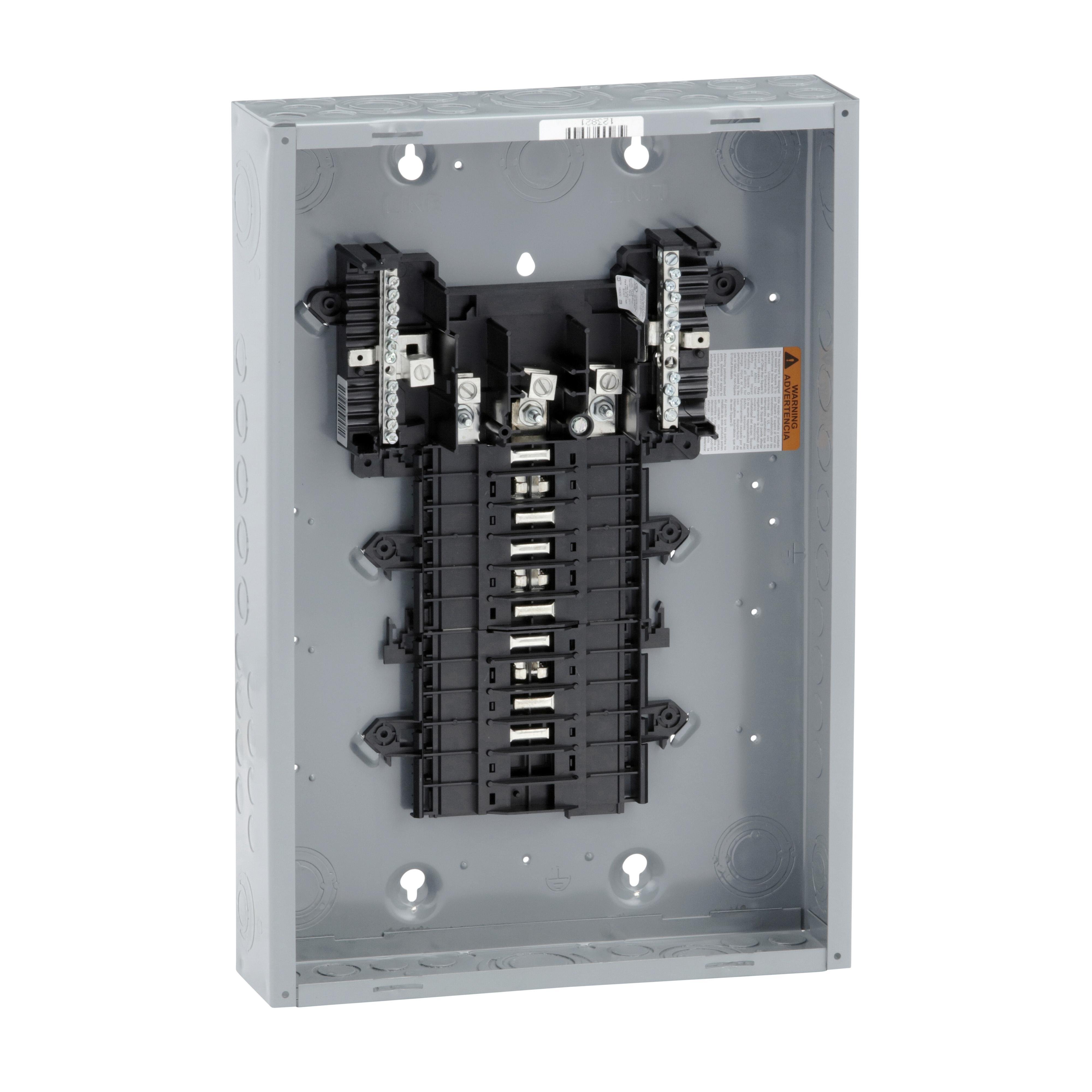 Picture of QO320L125G - Load center, QO, 3 phase, 20 spaces, 20 circuits, 125A fixed main lugs, NEMA1, gnd bar