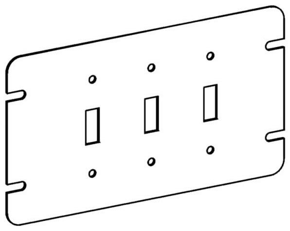 4M3-TS - FLAT, 3-GANG SWITCH BOX TOGGLE SWITCH DEVICE COVER