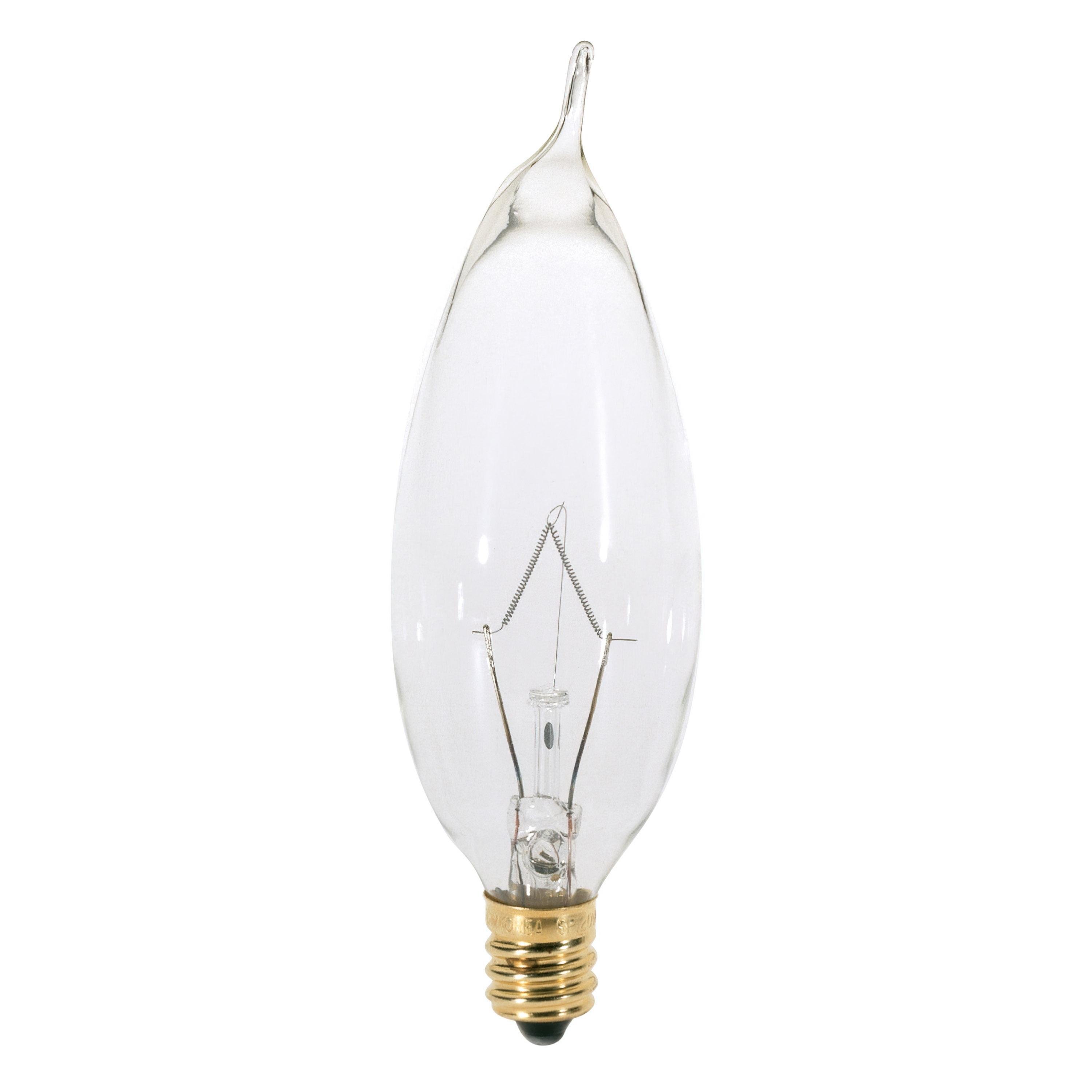 S3274 - 25 Watt CA8 Incandescent - Clear - 1500 Average rated hours - 210 Lumens - Candelabra base - 120 Volt