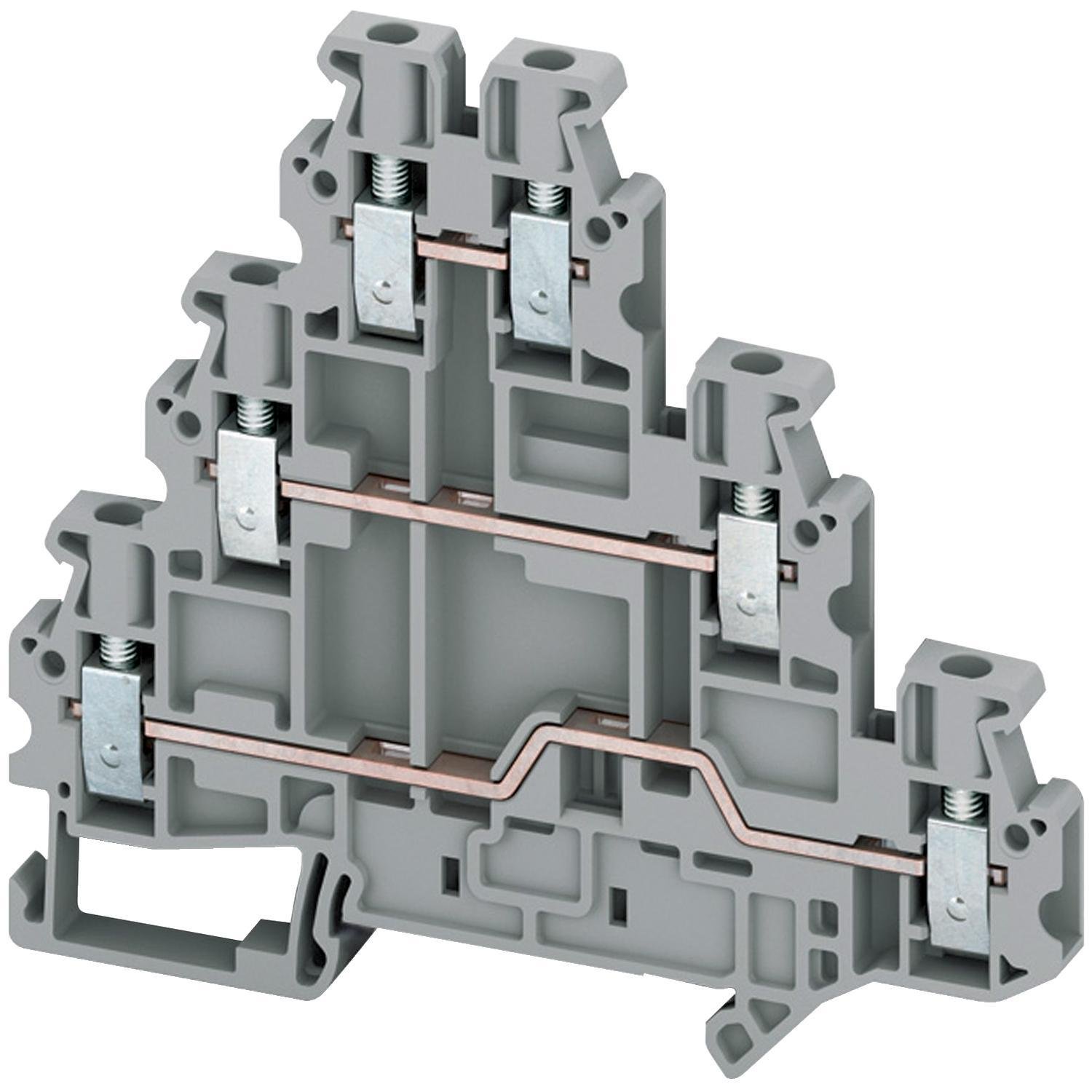 NSYTRV26T - Terminal block, Linergy TR, grey, 2.5mm2, 3 levels connected, 6 points, set of 10