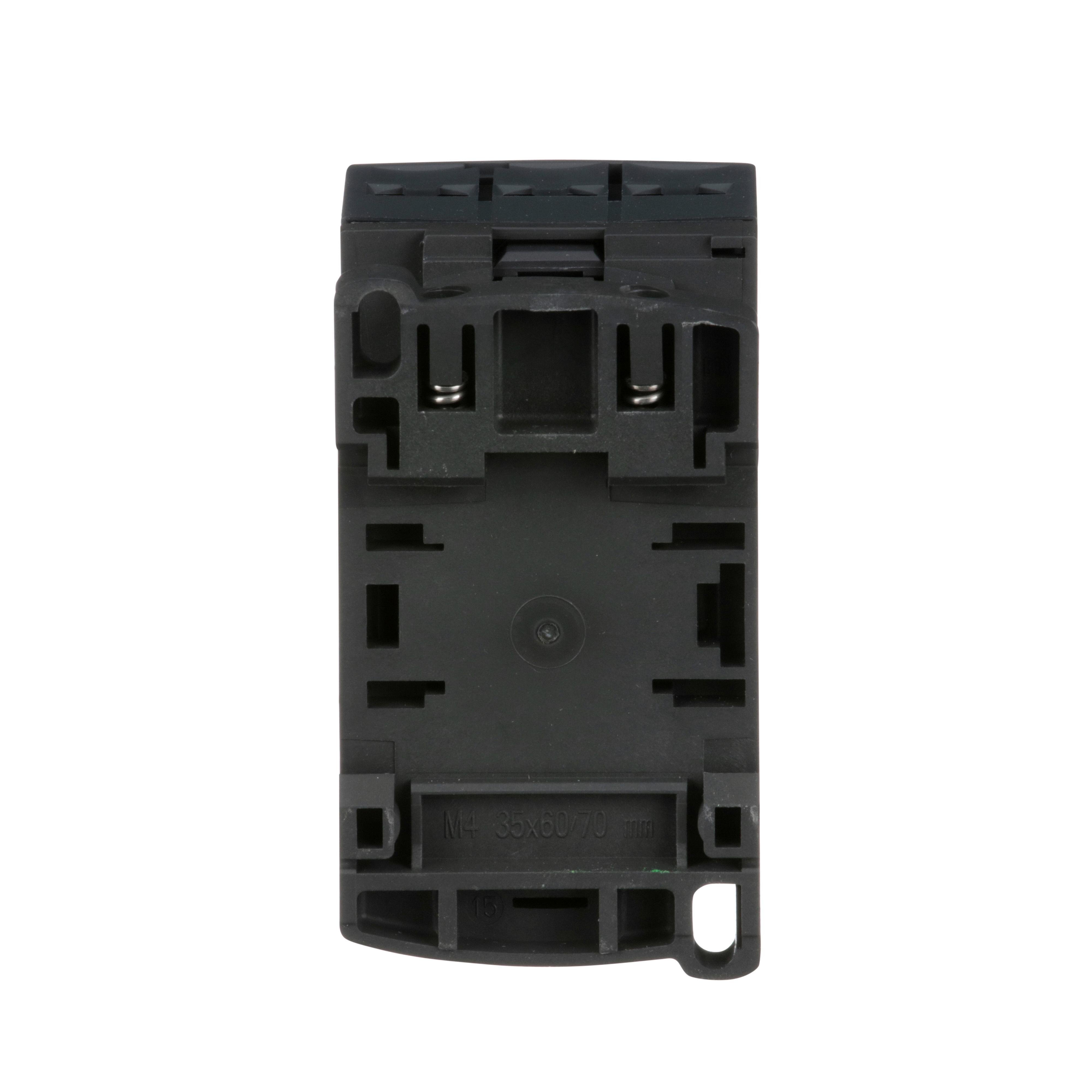 Picture of LC1D18T7 - IEC contactor, TeSys Deca, nonreversing, 18A, 10HP at 480VAC, up to 100kA SCCR, 3 phase, 3 NO, 480VAC 50/60Hz coil, open