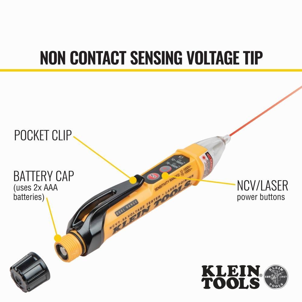 Picture of NCVT-5A - Non-Contact Voltage Tester Pen, Dual Range, with Laser Pointer