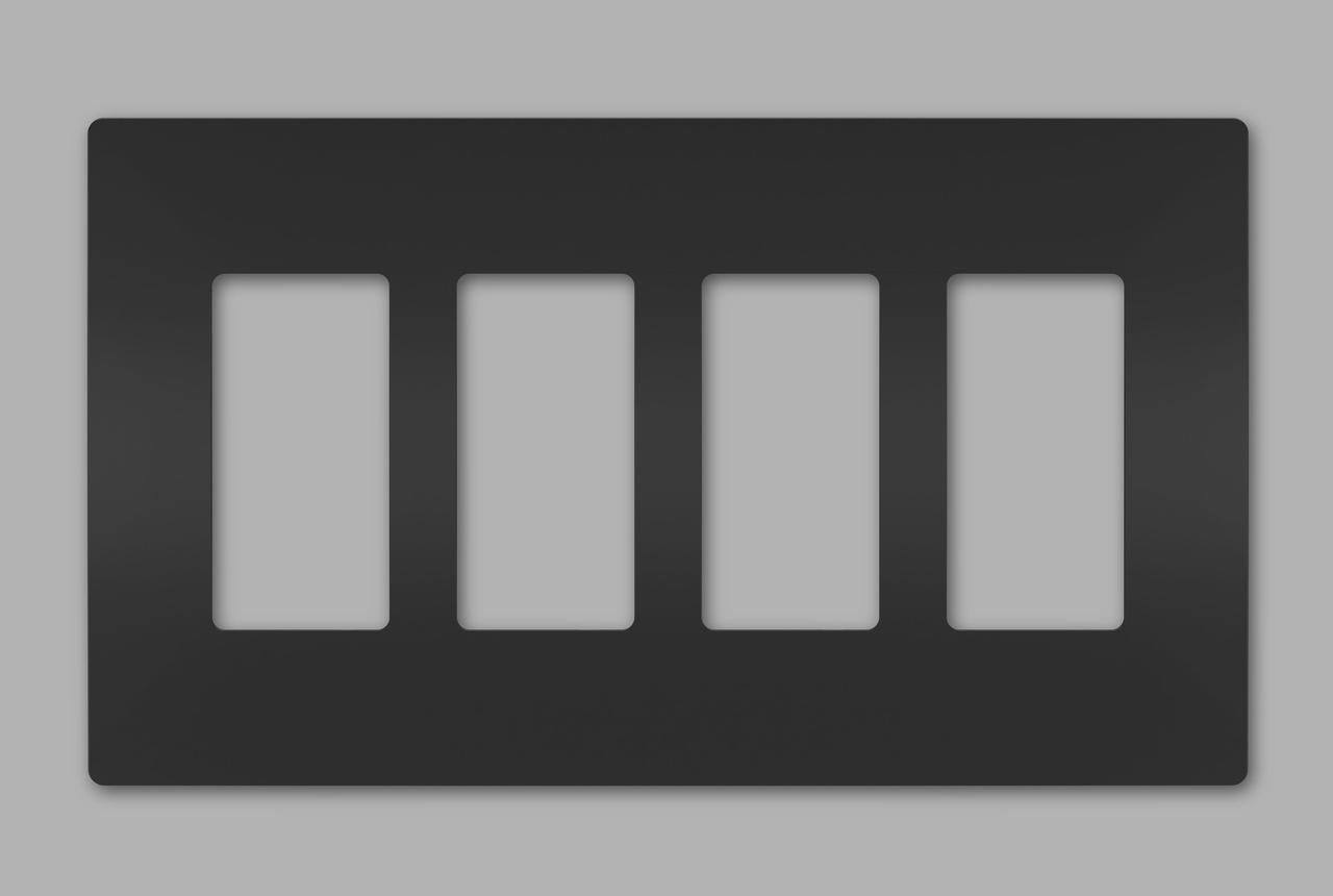 Picture of RWP264BK - radiant® 4-Gang Screwless Wall Plate, Black