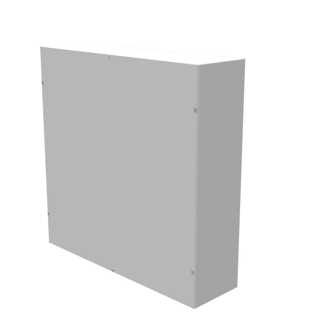 Picture of 363610-SC1-NK - 36x10x36 Screw Cover Type 1 UL Listed Steel No Knockouts ANSI 61 Gray Cover With Teardrop Slots Mounting Holes In Back