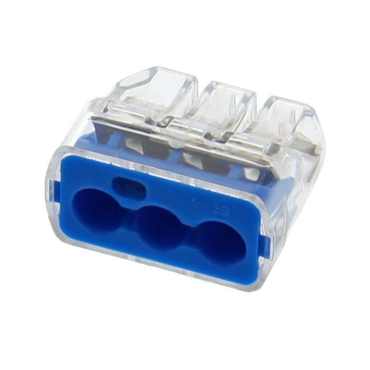 Picture of 30-1039J - In-Sure® Push-In Wire Connector, Model 39 3-Port Blue, Jar of 150