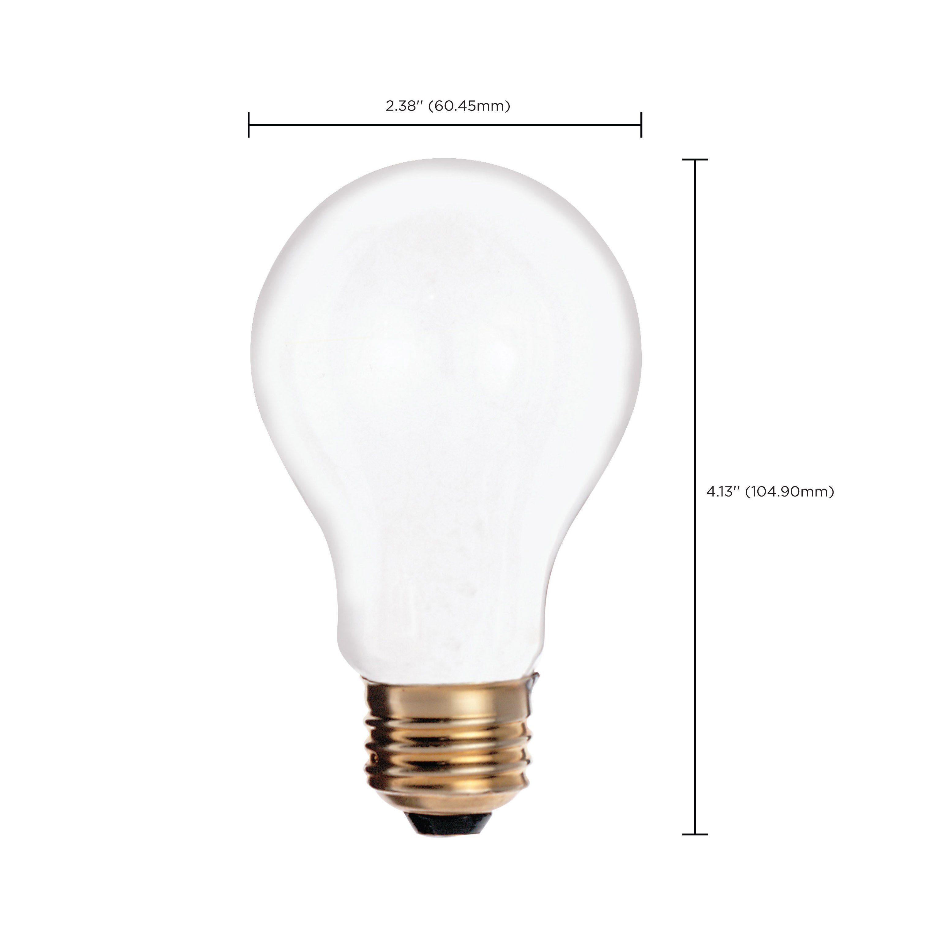 Picture of S3950 - 25 Watt A19 Incandescent - Frost - 2500 Average rated hours - 180 Lumens - Medium base - 130 Volt - 2/Pack