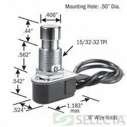 SS215-10-BG - Pushbutton Switch, SPST, ON-OFF, 6 Amp