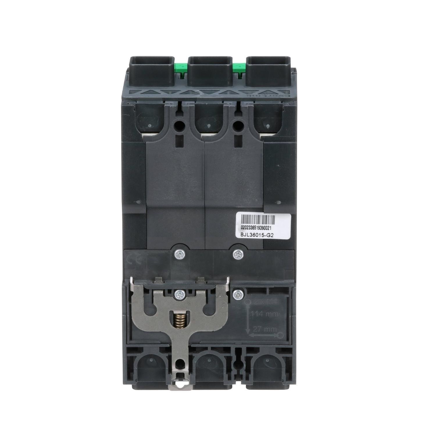 Picture of BJL36015 - Circuit breaker, PowerPacT B, 15A, 3 pole, 600Y/347VAC, 25kA, lugs, thermal magnetic, 80%