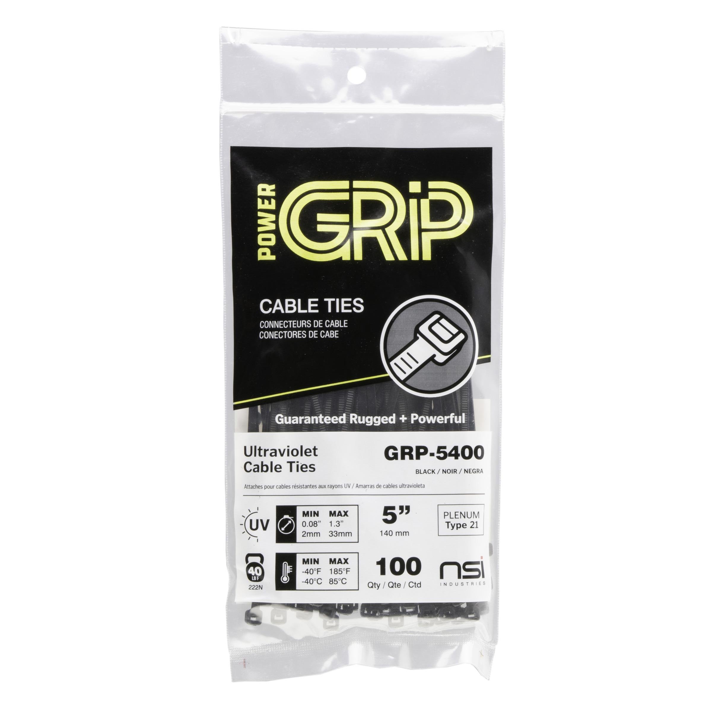 Picture of GRP-5400 - 5”, Black General Purpose 40lb Cable Ties, 100 Pack