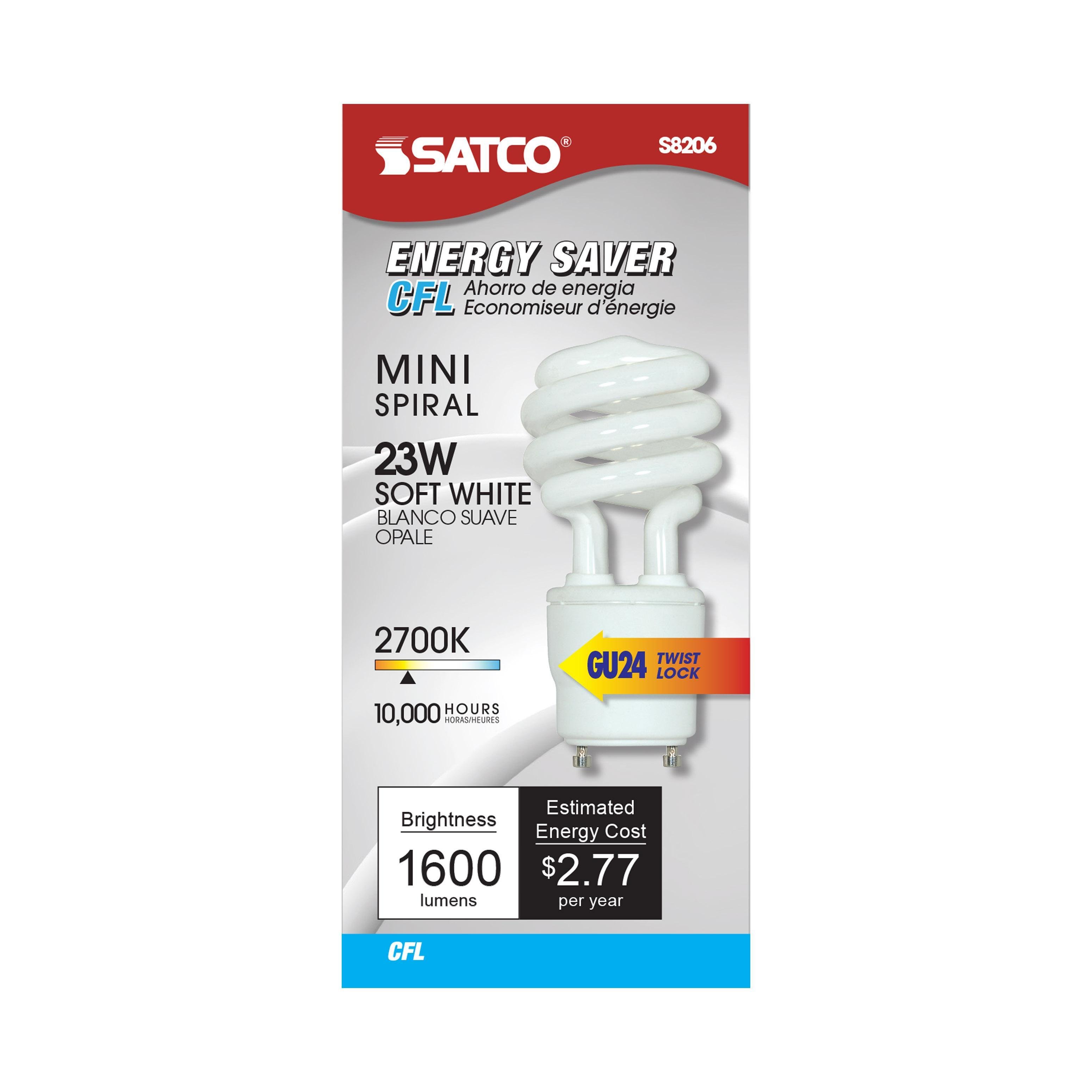 Picture of S8206 - 23 Watt - Mini Spiral Compact Fluorescent - 2700K - 82 CRI - GU24 base - 120 Volt
