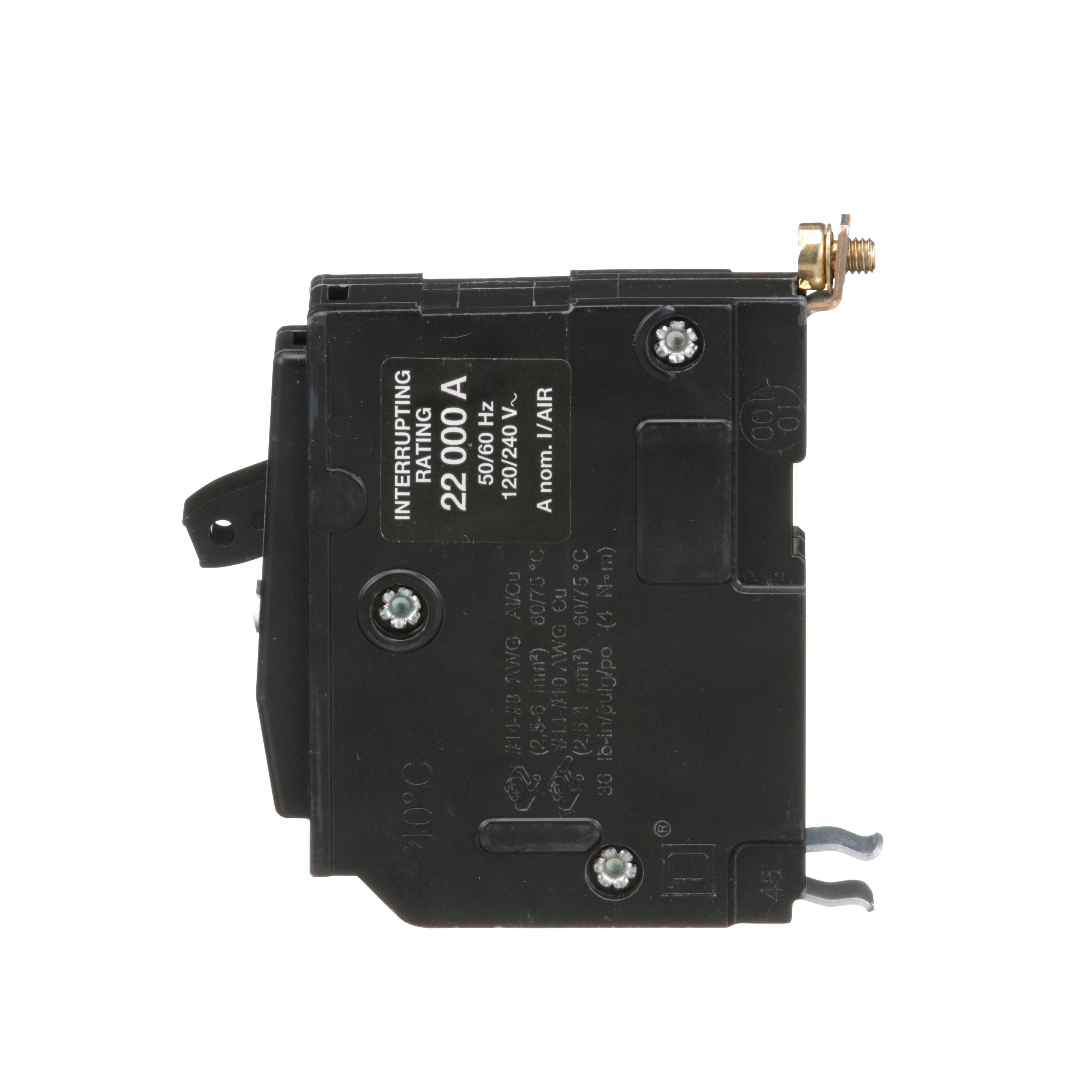 Picture of QOB120VH - Mini circuit breaker, QO, 20A, 1 pole, 120/240VAC, 22kA, bolt on