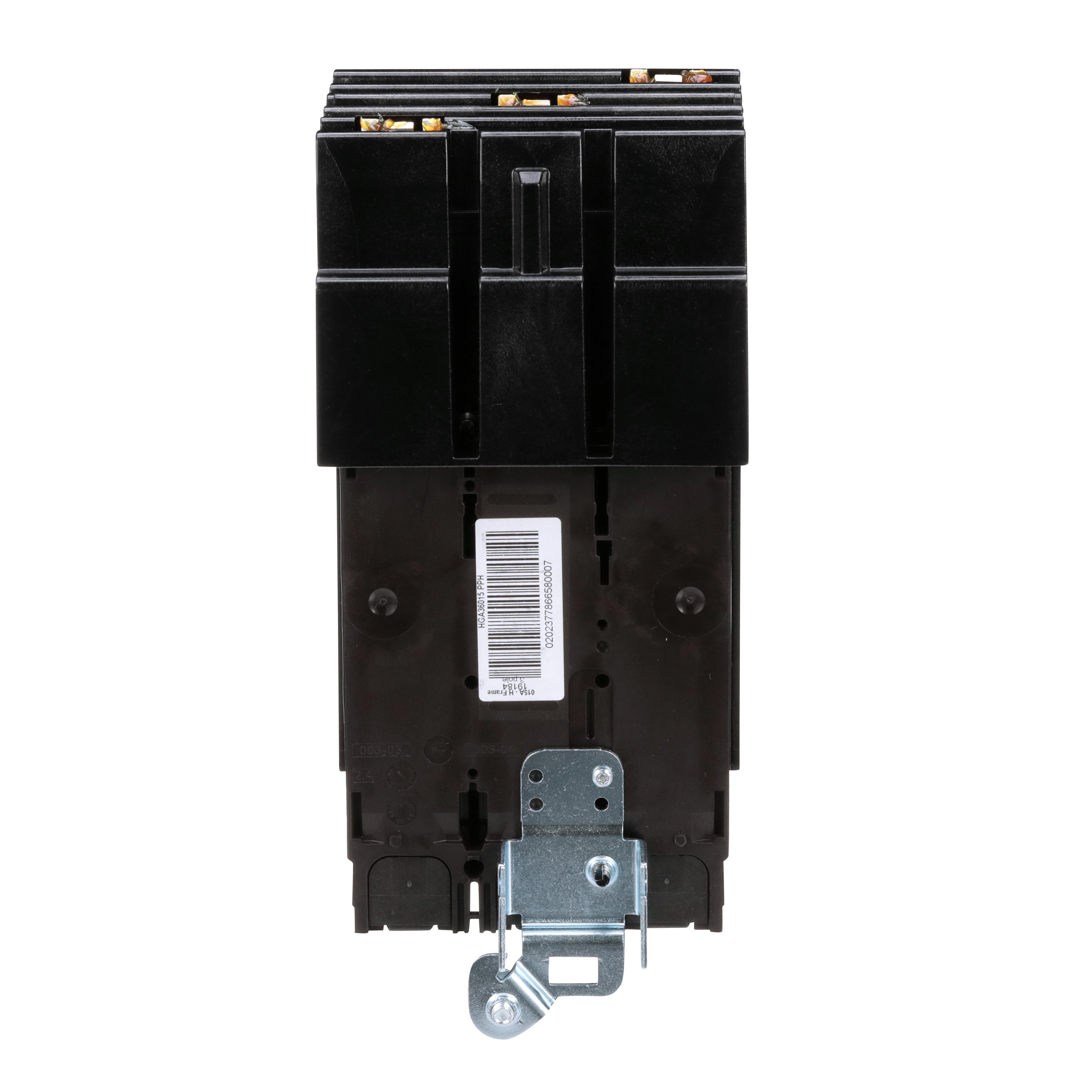 Picture of HGA36015 - Circuit breaker, PowerPacT H, 15A, 3 pole, 600VAC, 18kA, I-Line, thermal magnetic, 80%, ABC