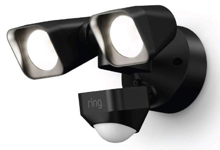 RING 5W21S8-BEN0, Ring Wired Black Floodlight with Adjustable Motion Detection