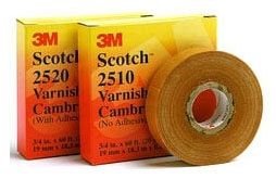 2510-3/4X60FT - Scotch® Varnished Cambric Tape 2510, 3/4 in x 60 ft, Yellow, 1roll/carton, 20 rolls/Case