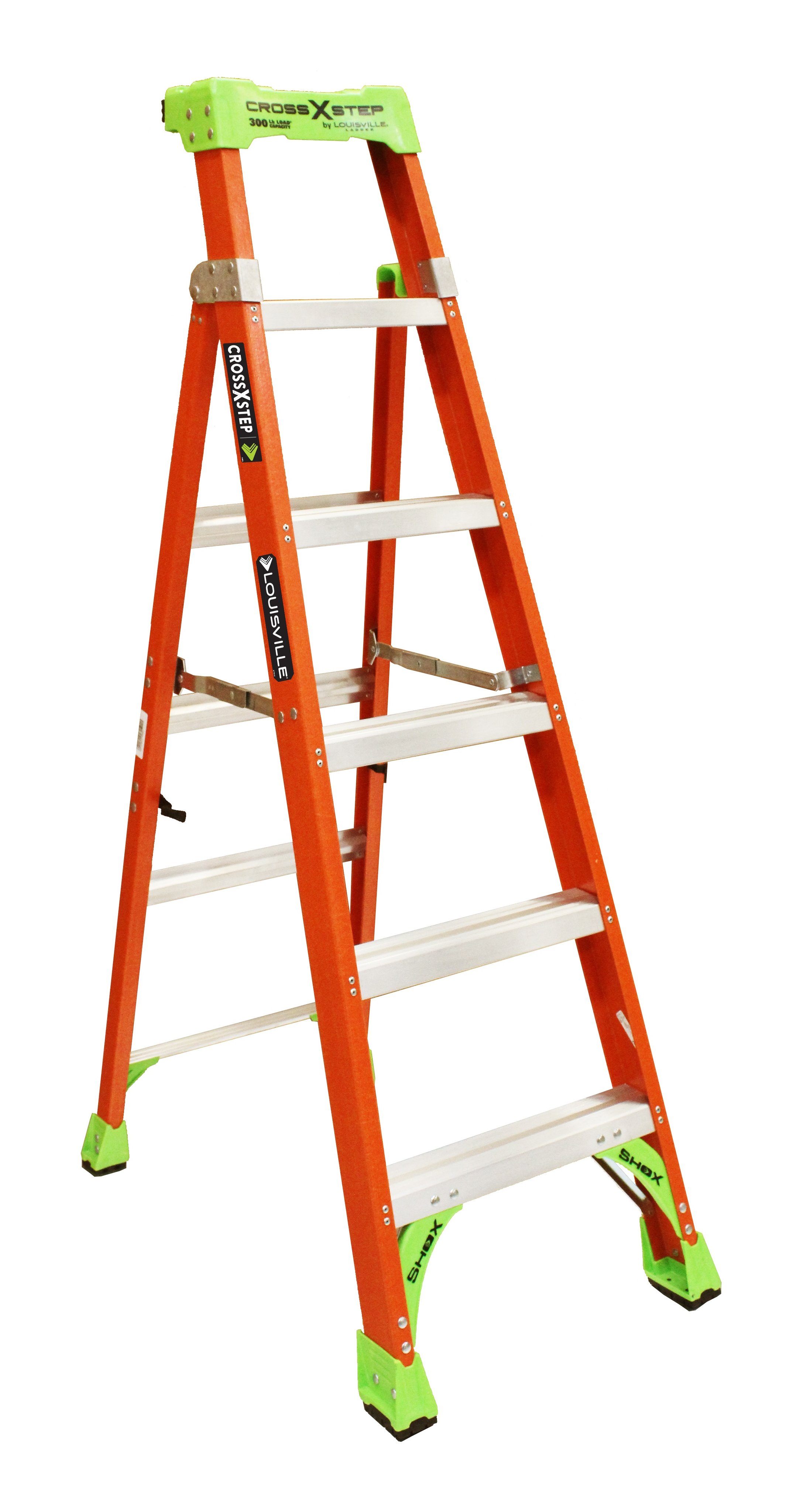 FXS1506 - Louisville Ladder 6-Foot Fiberglass Cross Step Ladder, Type IA, 300-pound Load Capacity, FXS1506