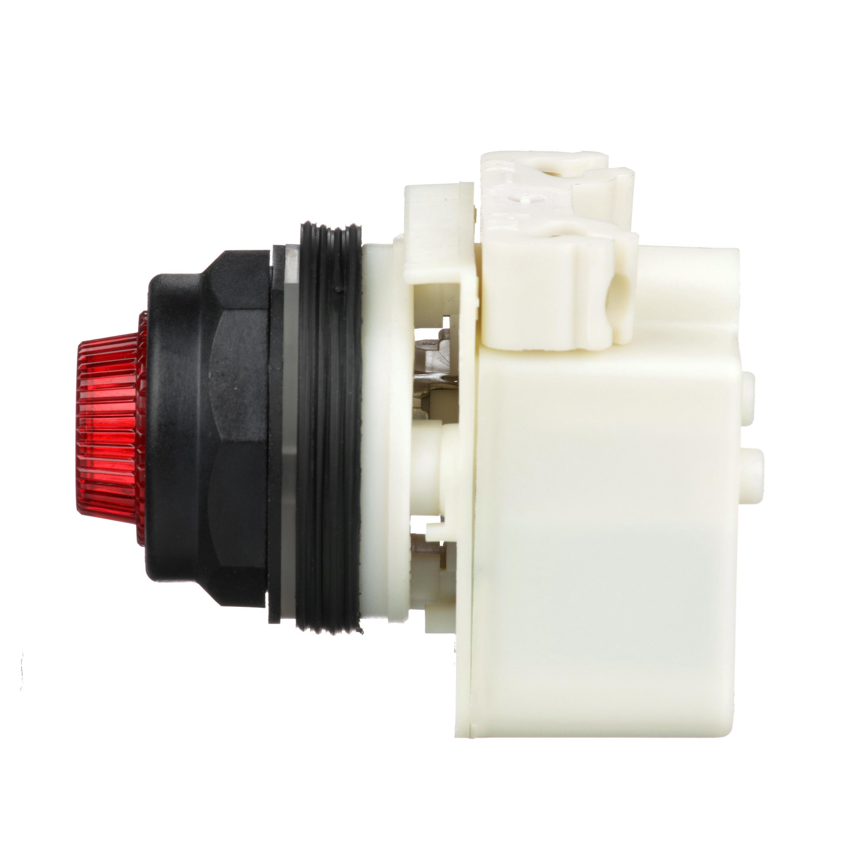 Picture of 9001SKP1R31 - 30mm Push Button, Type SK, pilot light, transformer, 120 VAC, red fresnel cap