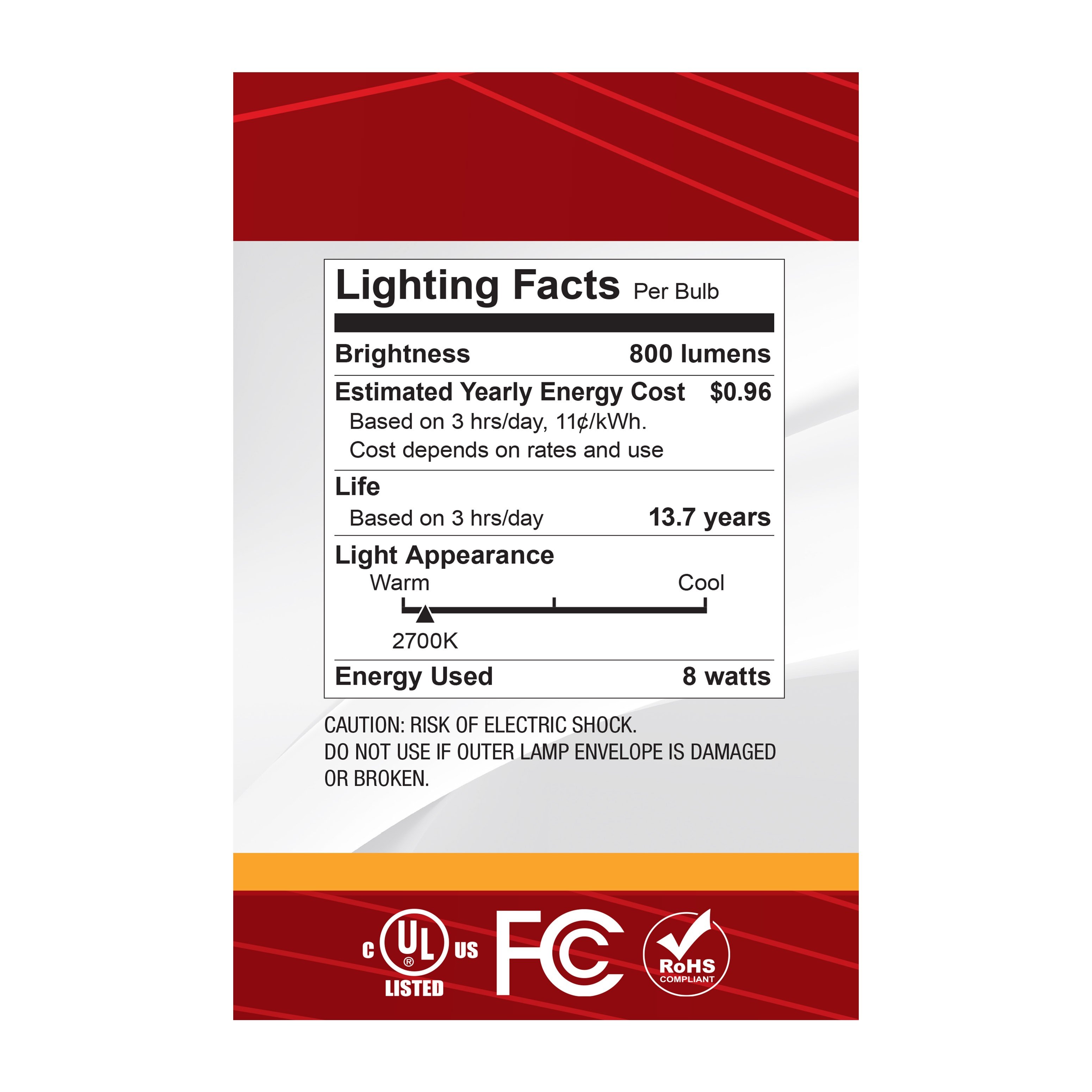 Picture of SAT S12546, 8W G40 LED Medium Base 2700K CCT, Gold Crown