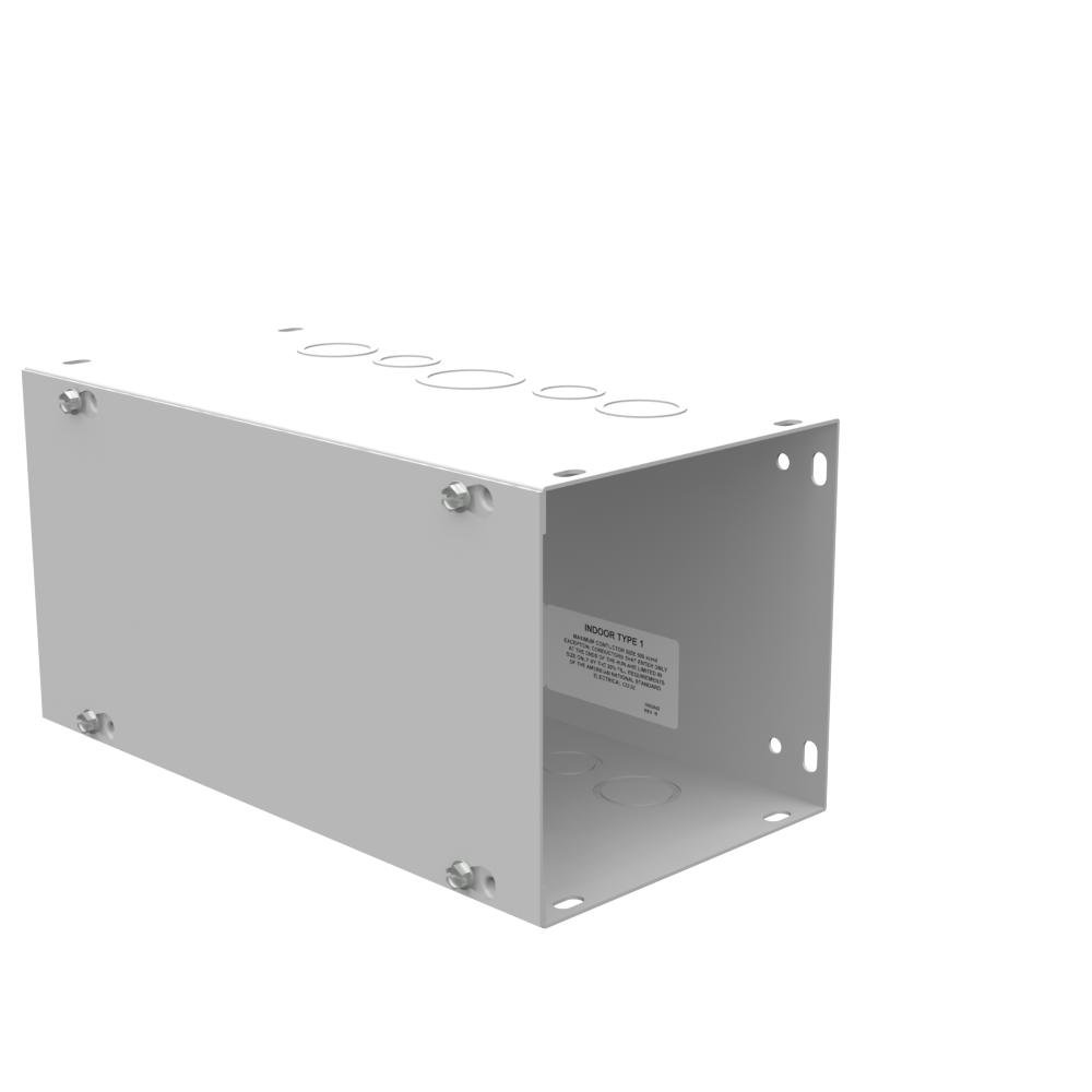 Picture of 6612-GSC1 - 6x12x6 Screw Cover Wireway Type 1 UL Listed Steel Knockouts ANSI 61 Gray