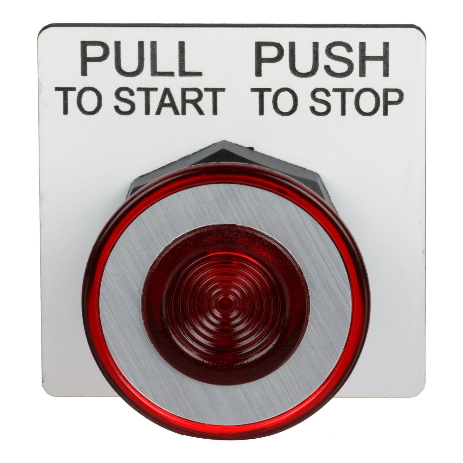 9001SKR9R - 30mm Push Button, Type SK, push pull operator, red mushroom cap