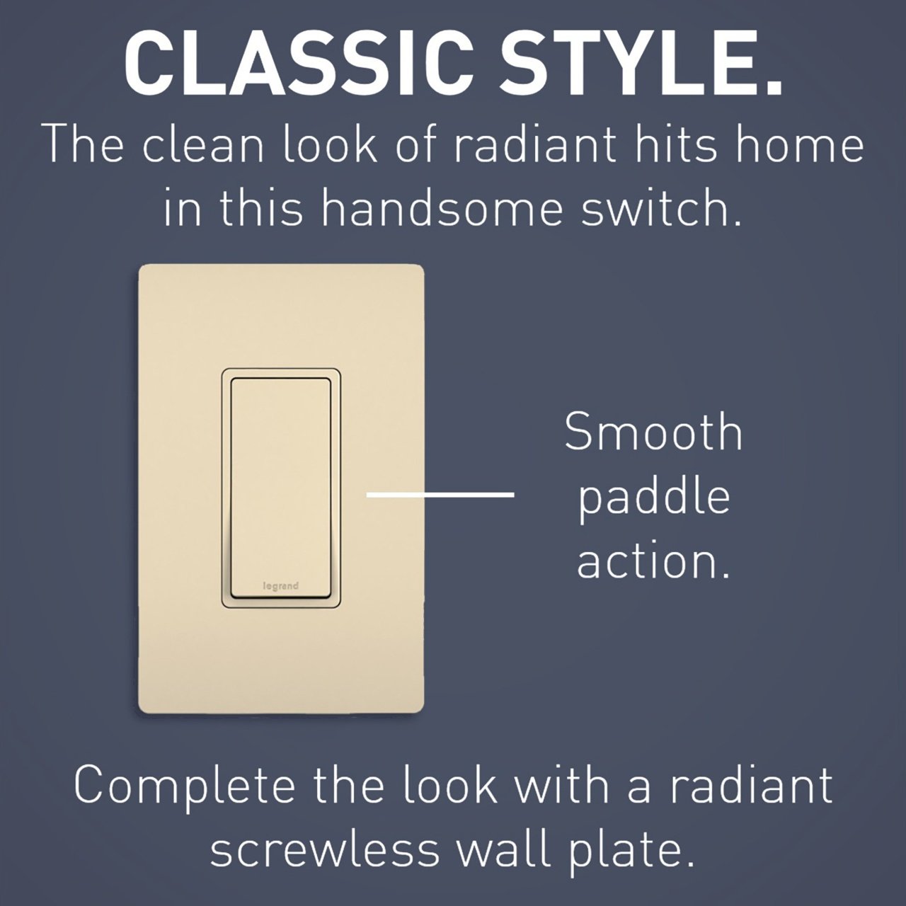 Picture of TM870-I - radiant® 15A Single-Pole Switch, Ivory