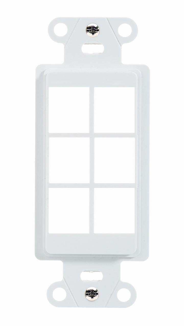 WP3416-WH - 6-Port Decorator Outlet Strap, White