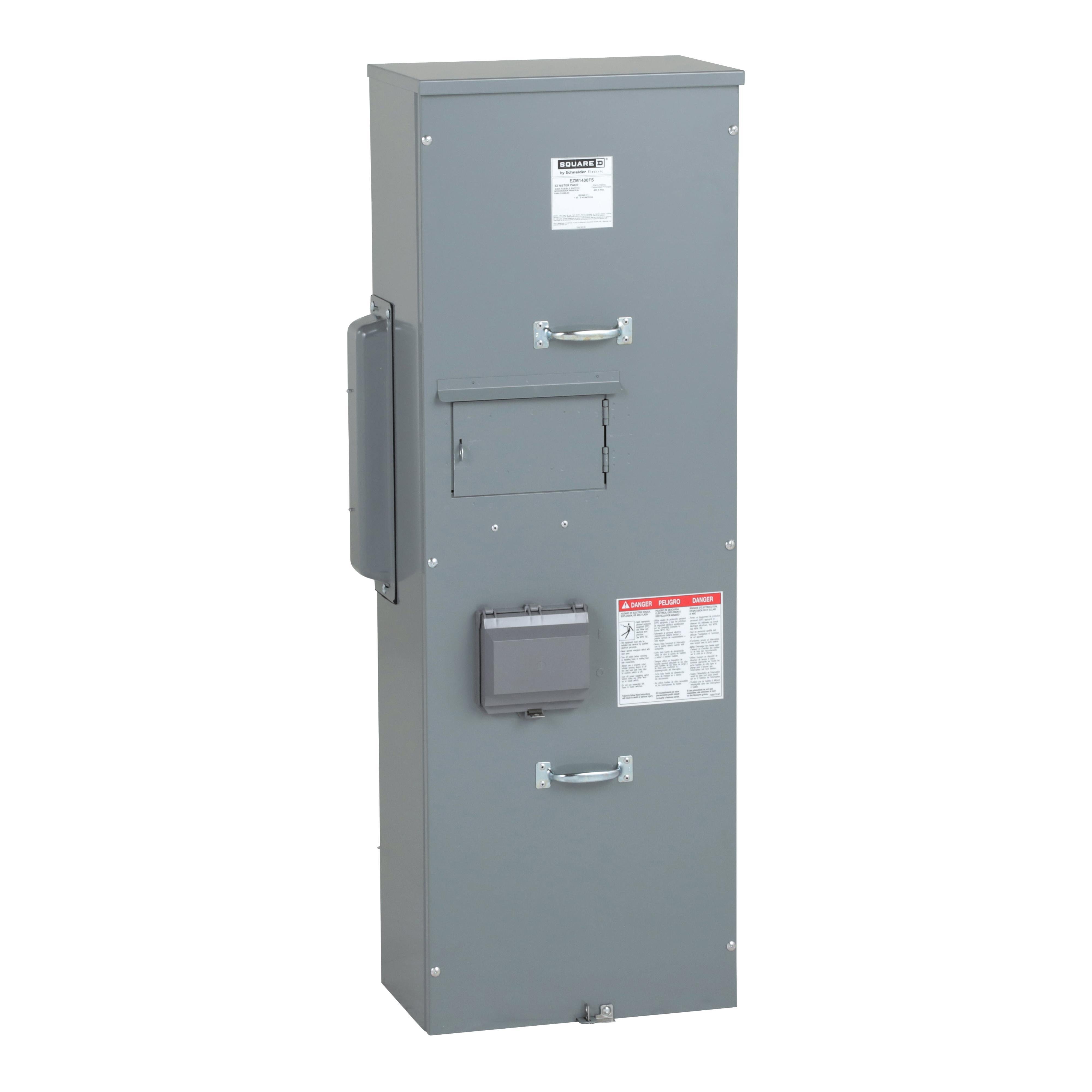 Picture of EZM1400FS - Main fusible (Class T) switch unit, EZ Meter-Pak, 400A, 120/240VAC, 1ph/3W, 400A bus, OH/UG, Type 3R