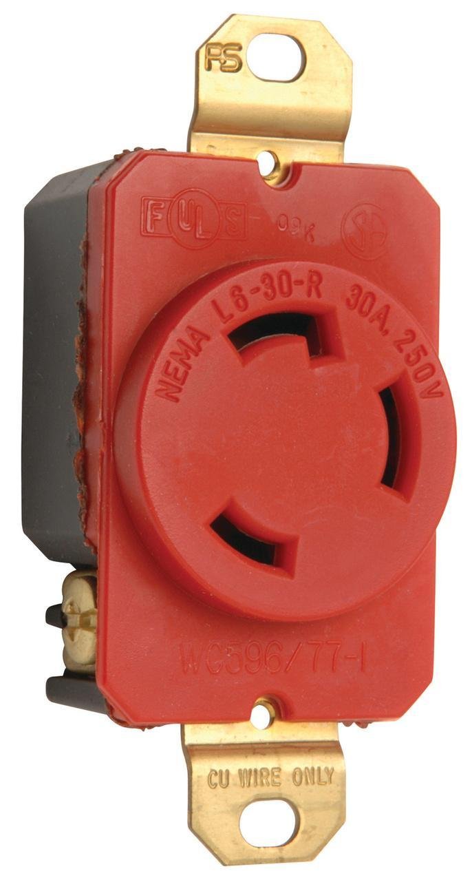 L630-RR - 30A NEMA L630 Single Receptacle, Red