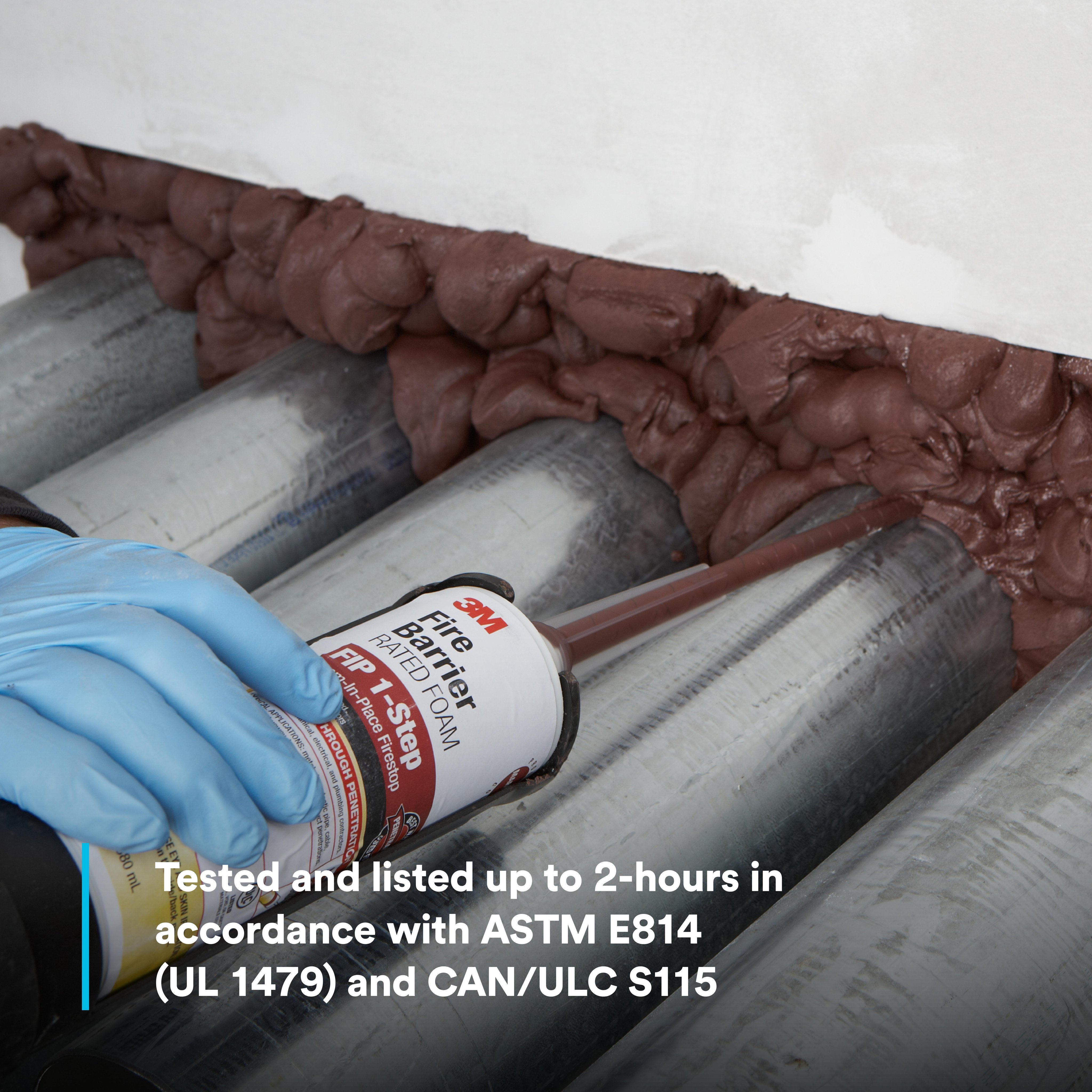 Picture of FIP 1-STEP - 3M™ Fire Barrier Rated Foam FIP 1-Step, Maroon, 12.85 fl oz Cartridge,6/case