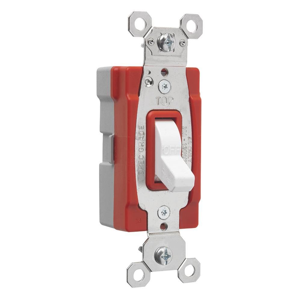 PT20AC1-W - PlugTail® Single Pole 20A Toggle Switch, White