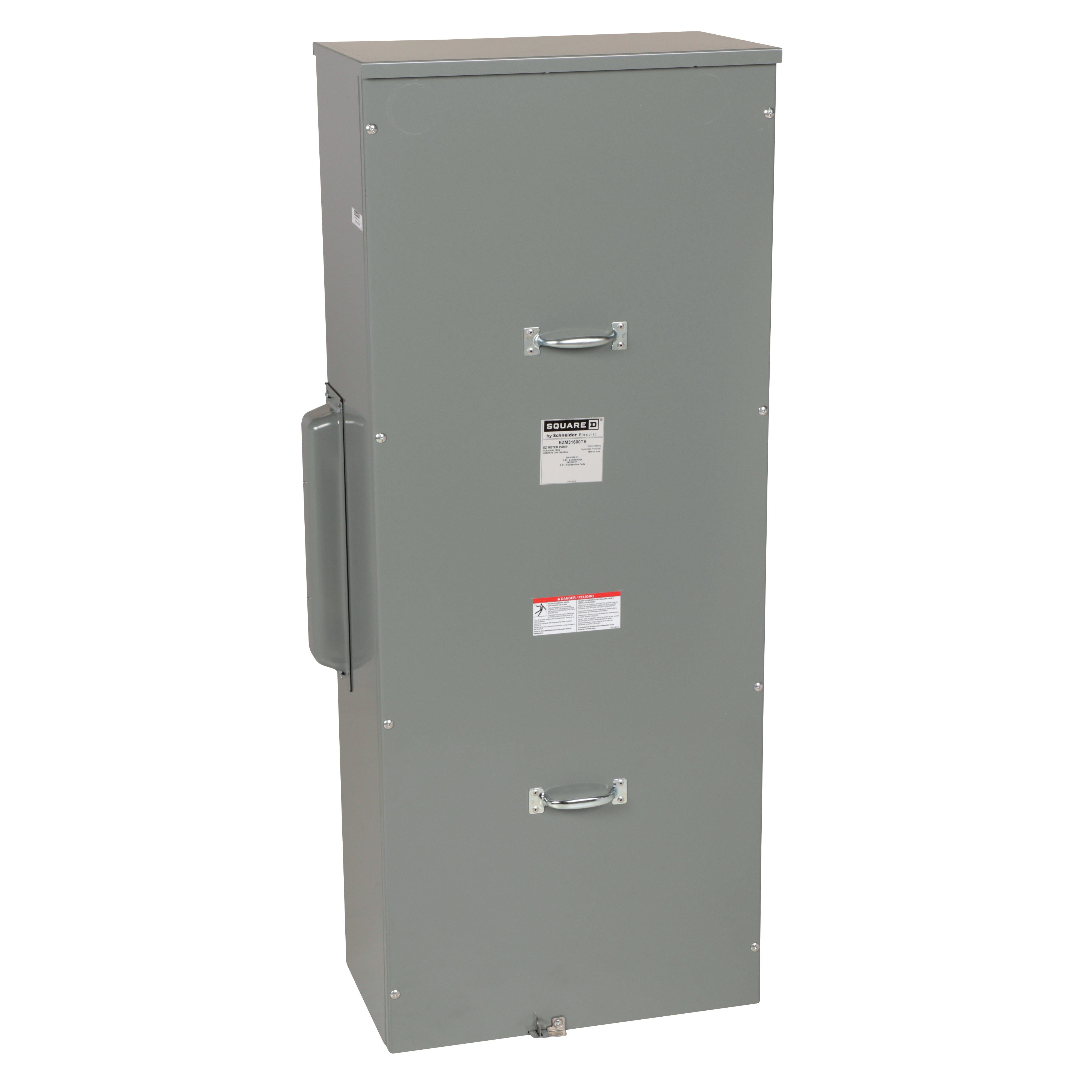 EZM31600TB - Main lugs unit, EZ Meter-Pak, 1600A, 240VAC max, 3ph/4W, 1200A bus, OH/UG, Type 3R