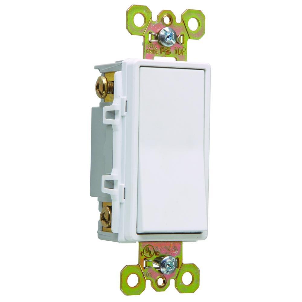 2624-W - 20A 120V/277V Specification Grade 4-Way Decorator Paddle Switch, White