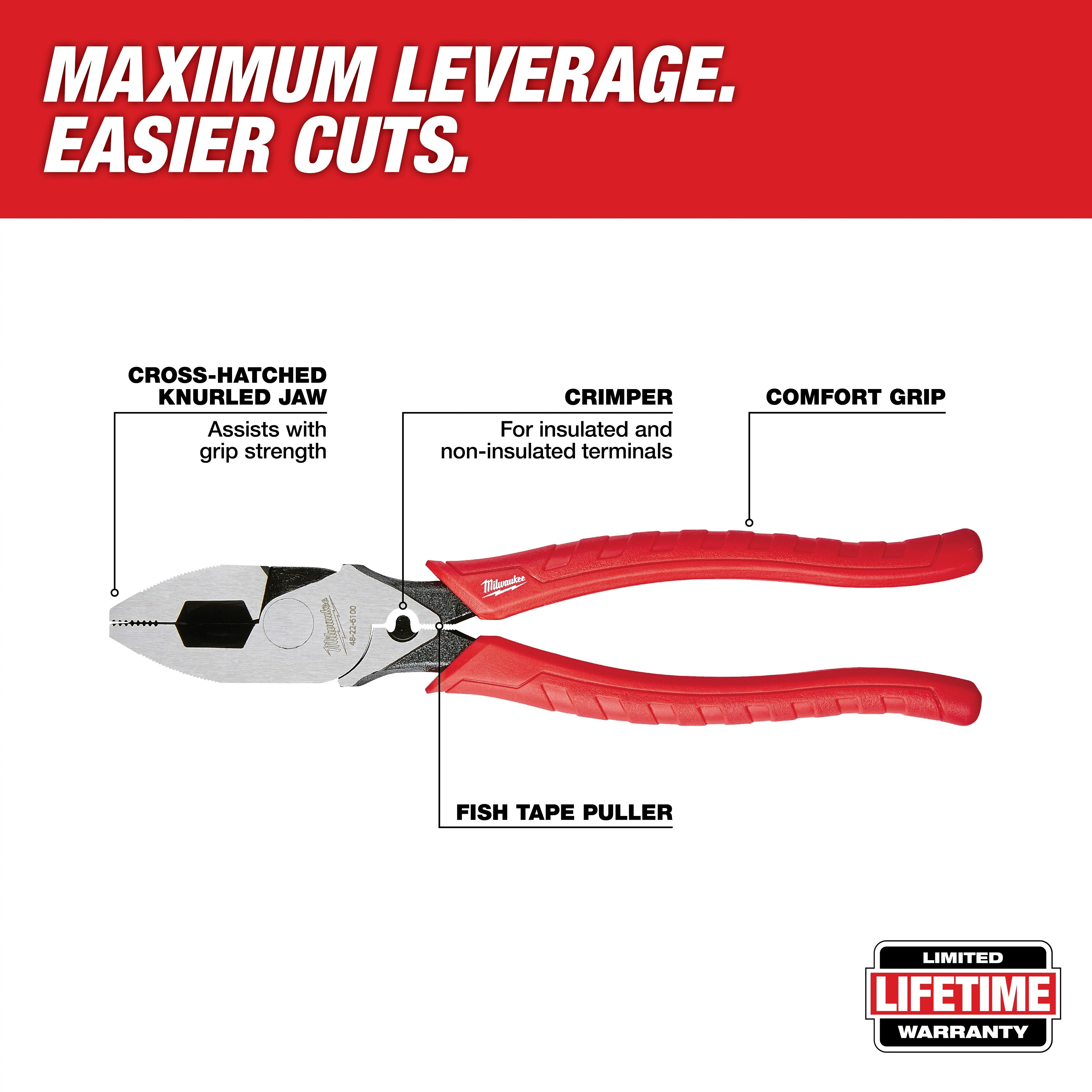 Picture of 48-22-6100 - 9 in. High Leverage Lineman's Pliers w/ Crimper