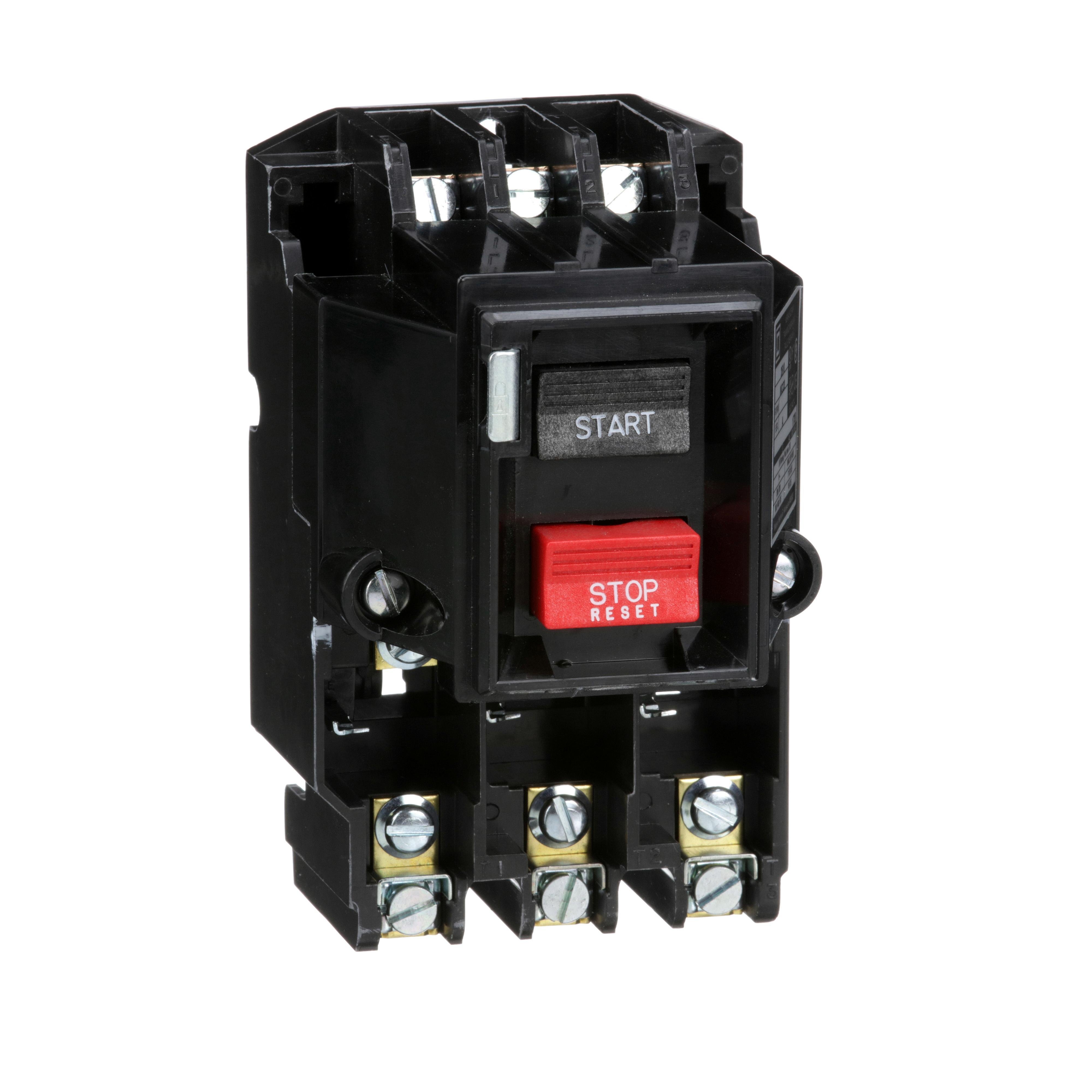 Picture of 2510MCO3 - Manual starter, integral horsepower,  NEMA M1, 600VAC, 3 pole, 10HP at 380/575VAC, 3 phase, no indicator, open