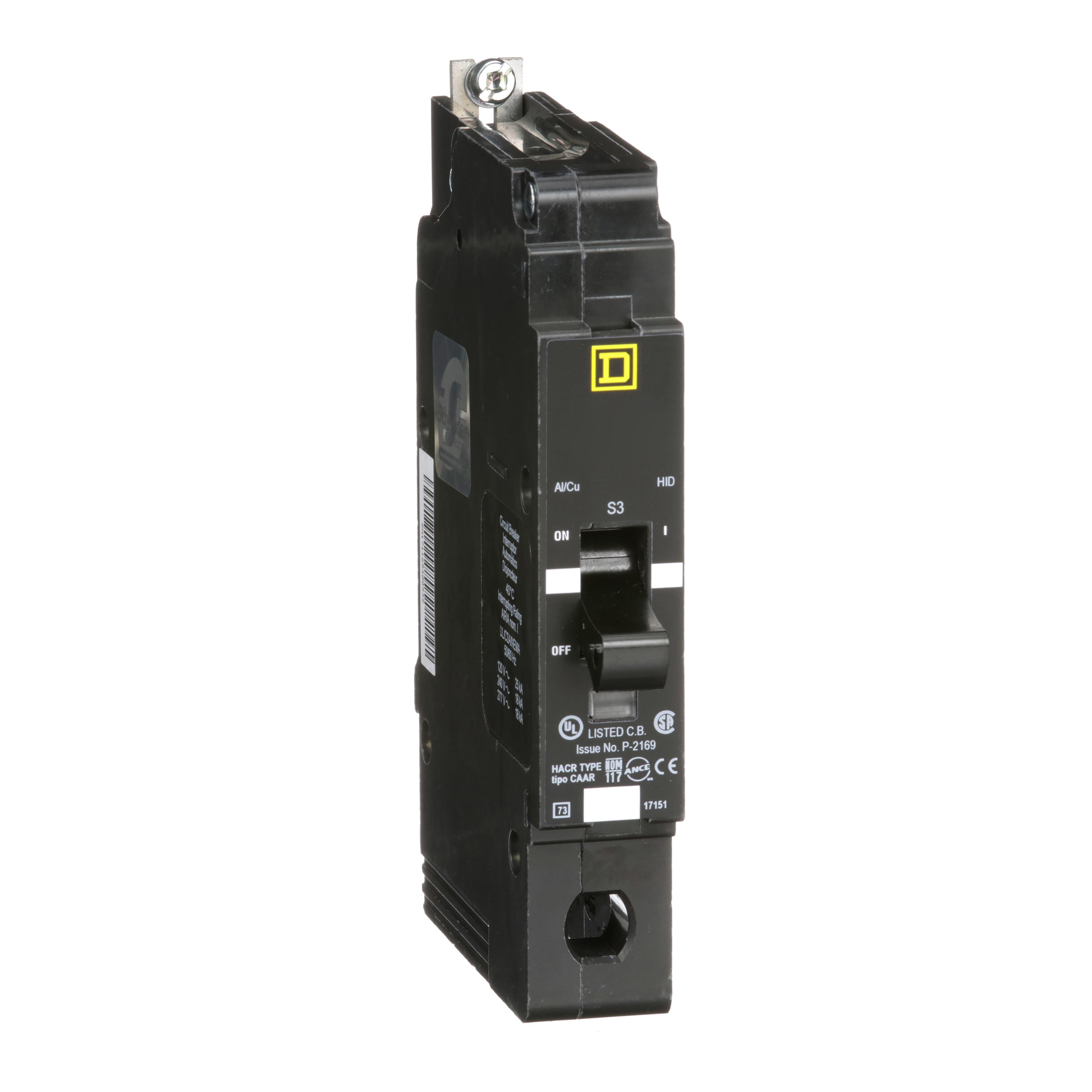 Picture of EDB14035 - Mini circuit breaker, E-Frame, 35A, 1 pole, 277VAC, 25kA max, bolt on [TAA]