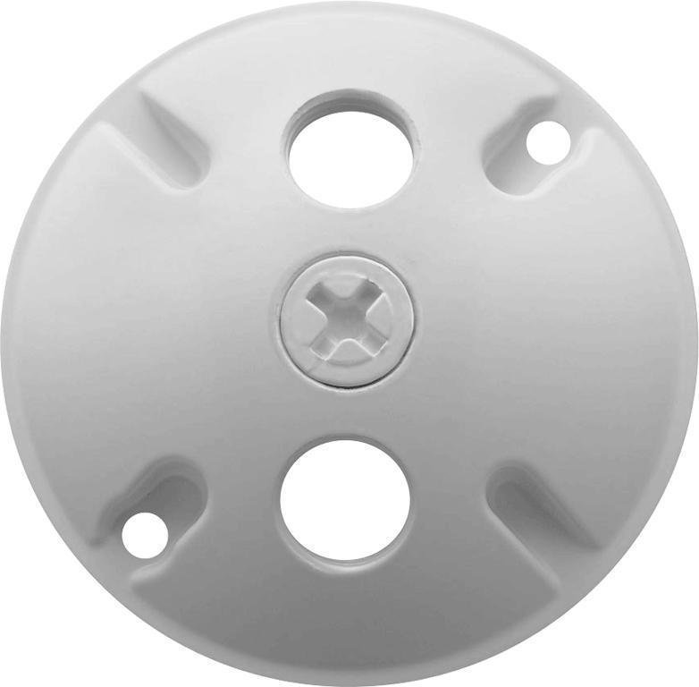 C103W - OUTDOOR ACCESSORY WEATHERPROOF COVER ROUND 3 HOLES WHITE